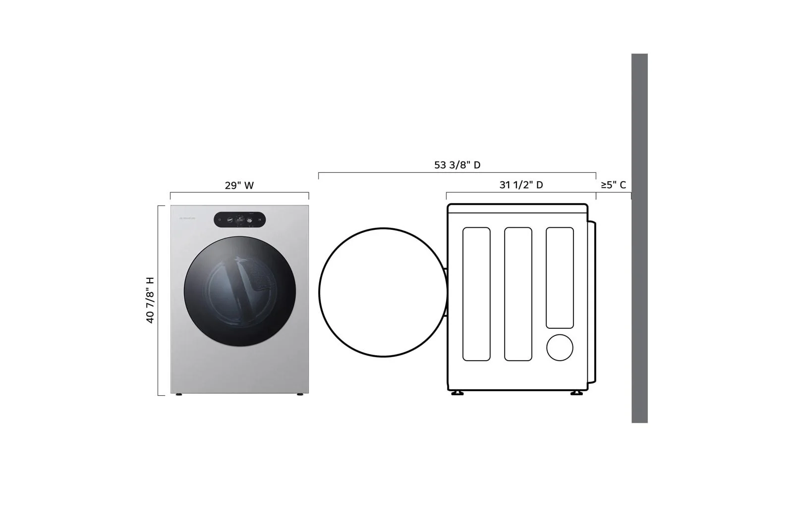 DLEX9900S LG SIGNATURE 9.0 cu. ft. Mega Capacity Smart Front Load Electric Dryer with Built-In Intelligence, TurboSteam® and Touch LCD Control - Image 4