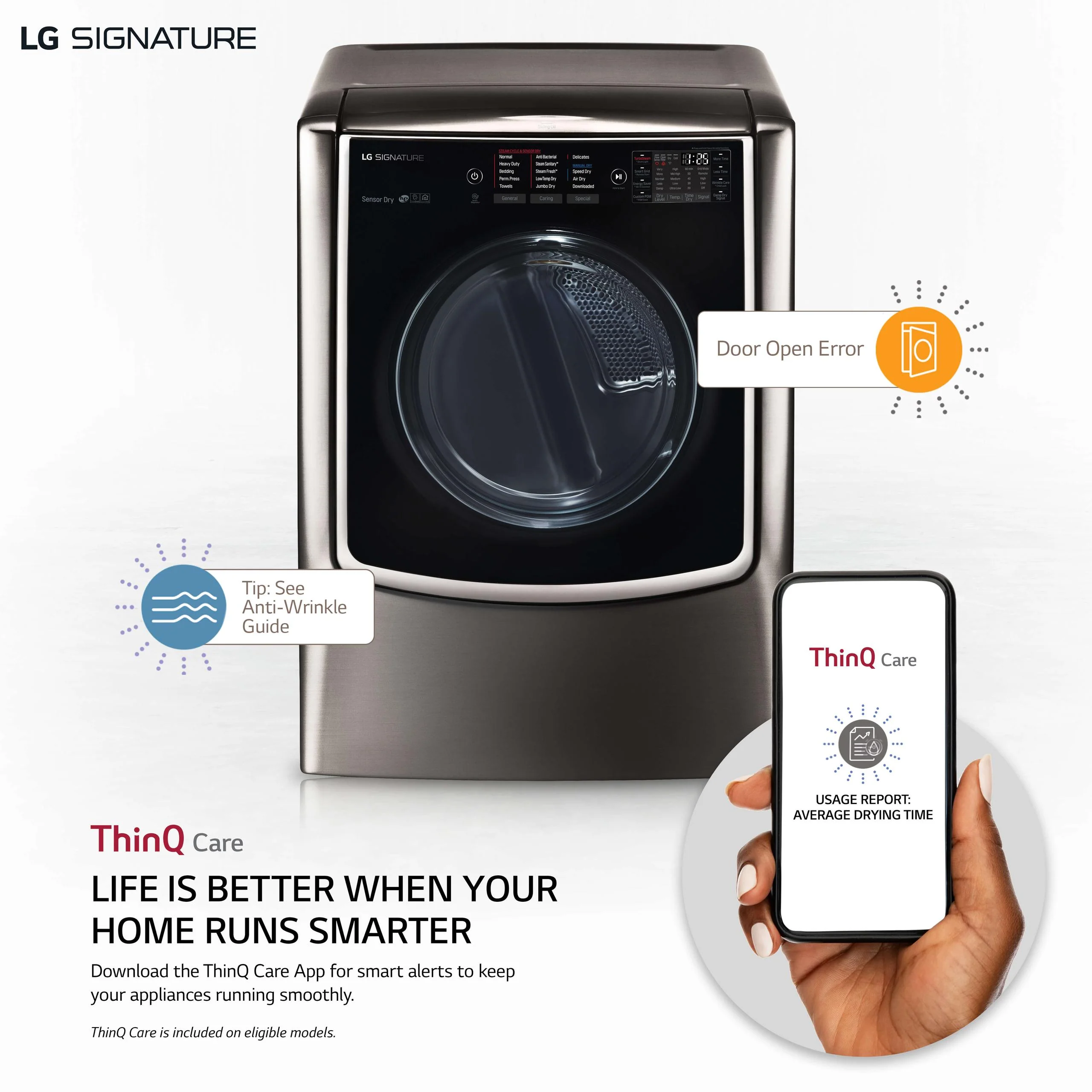 DLGX9501K LG SIGNATURE 9.0 cu. ft. Large Smart wi-fi Enabled Gas Dryer w/ TurboSteam™ - Image 2