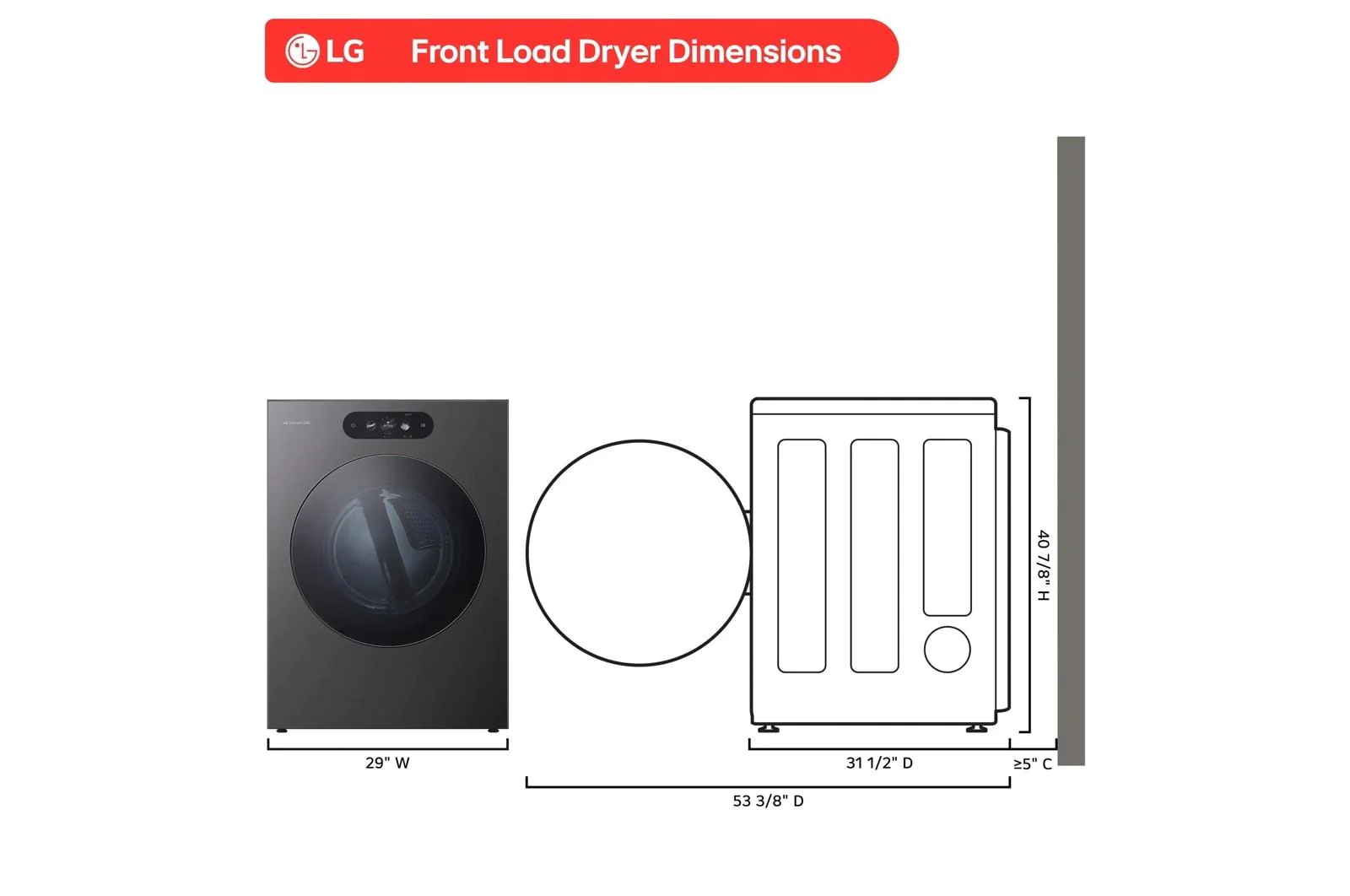 DLGX9901B LG SIGNATURE 9.0 cu. ft. Mega Capacity Smart Front Load Gas Dryer with Built-In Intelligence, TurboSteam® and Touch LCD Control - Image 4