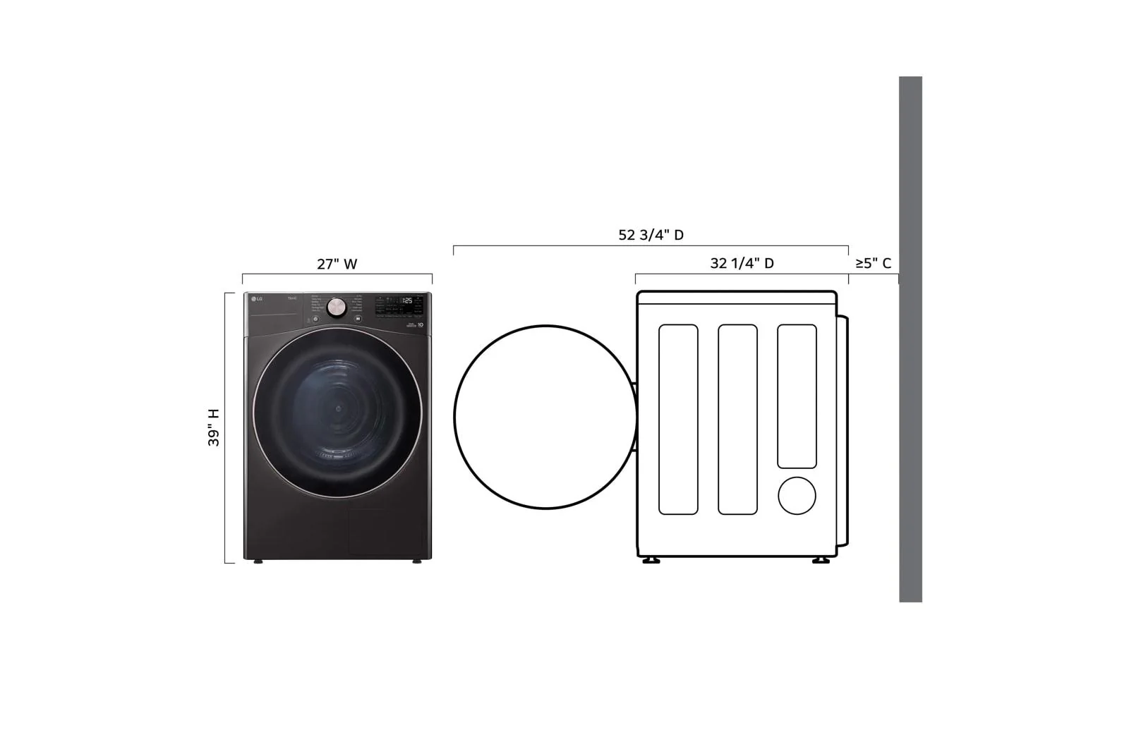 Lg DLHC4002B 7.8 cu. ft. Ultra Large Capacity Heat Pump Ventless Dryer, Wi-Fi Connectivity Black Steel - Image 4