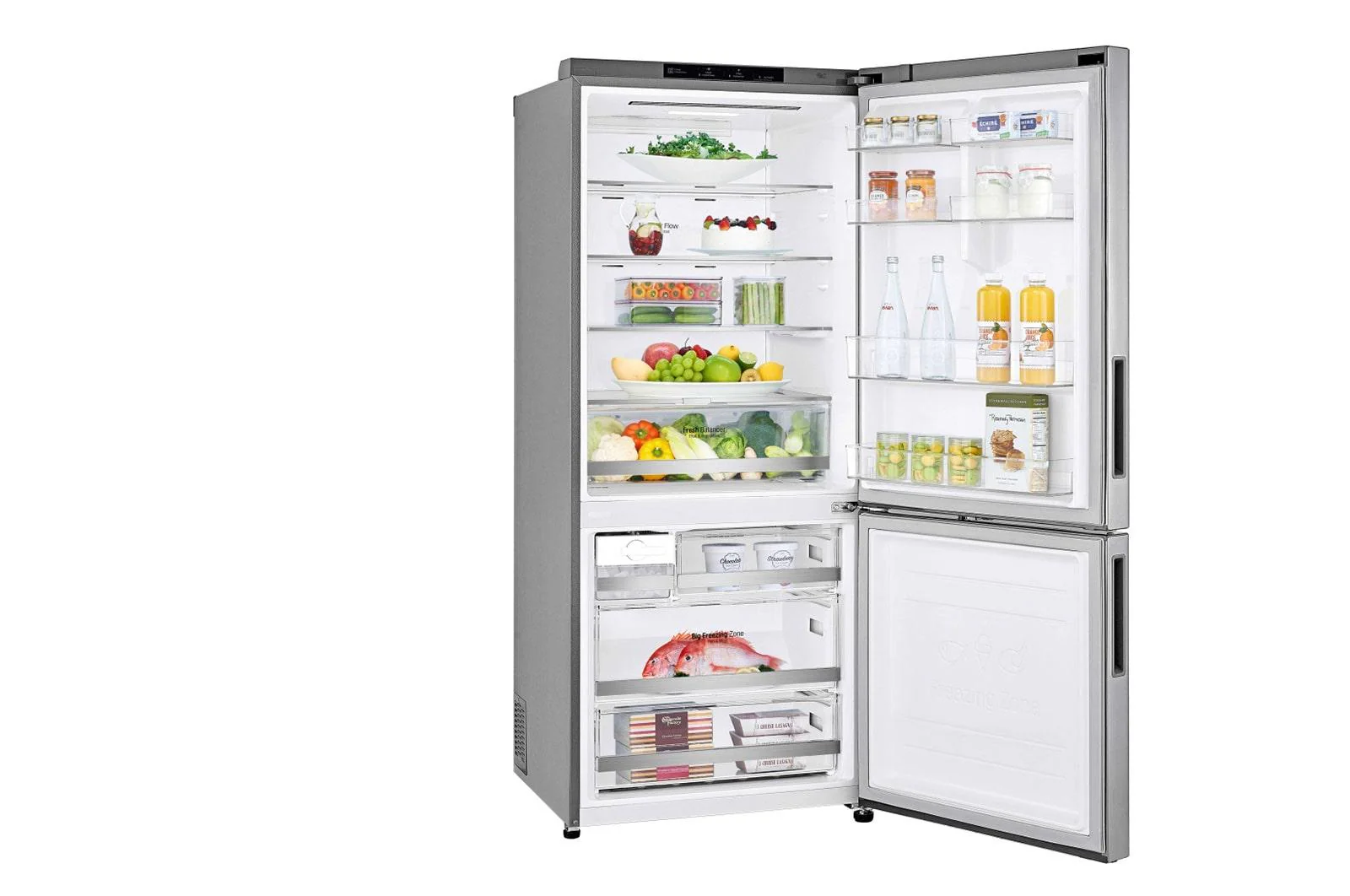 Lg LBNC15231V 15 cu. ft. 28-inch Wide Bottom Freezer Refrigerator - Stainless Steel - Image 7