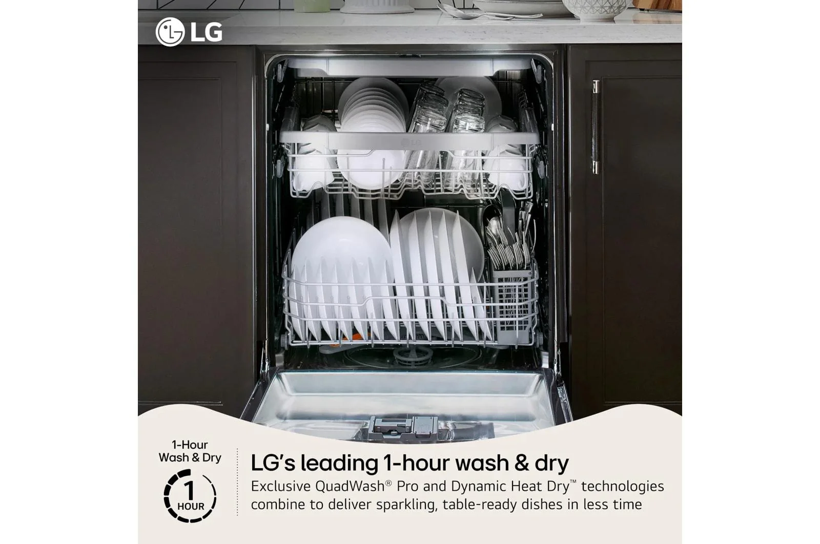 Lg LDNPH753S Smart FlushFit™ Top Control Dishwasher with 1-Hour Wash & Dry, QuadWash® Pro, TrueSteam® and Dynamic Heat Dry™ w/AutoVent Dry™ - Image 4