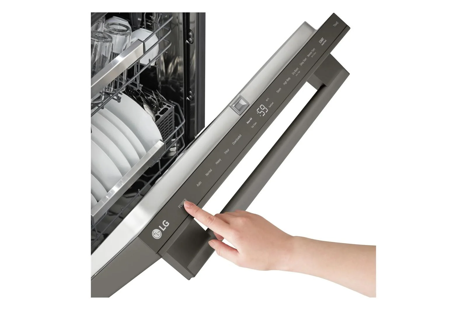 Lg LDNTH753D Smart FlushFit™ Top Control Dishwasher with 1-Hour Wash & Dry, QuadWash® Pro, TrueSteam® and Dynamic Heat Dry™ w/AutoVent Dry™ - Image 9