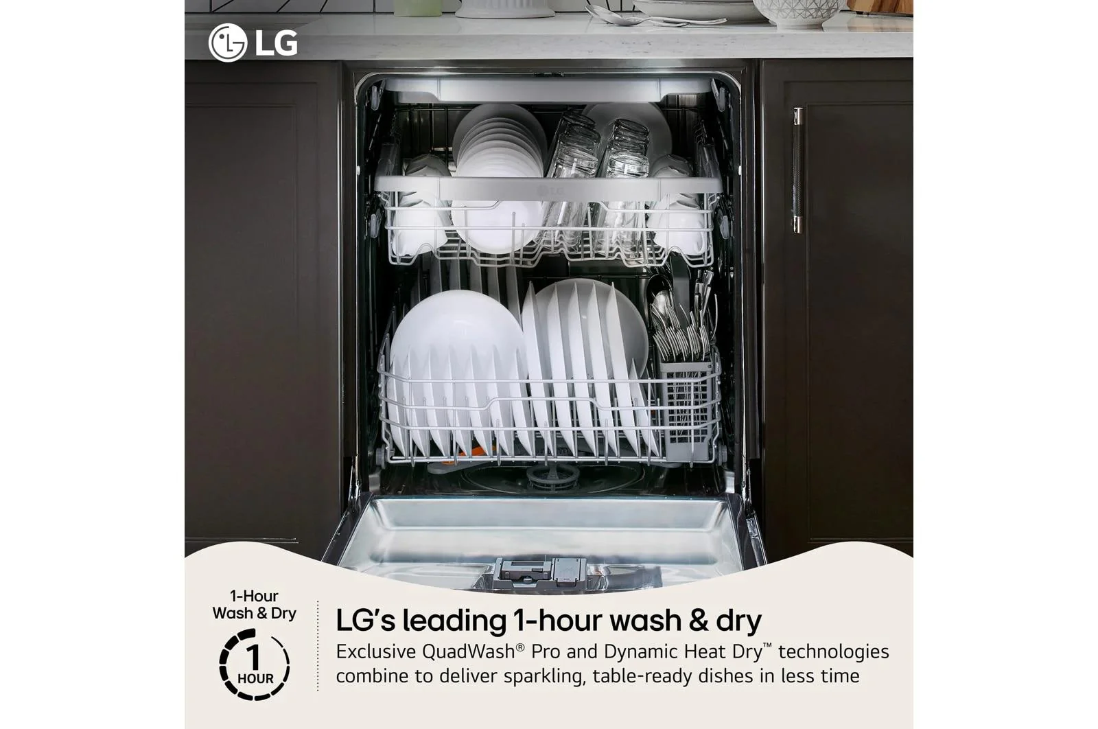 Lg LDNTH753S Smart FlushFit™ Top Control Dishwasher with 1-Hour Wash & Dry, QuadWash® Pro, TrueSteam® and Dynamic Heat Dry™ w/AutoVent Dry™ - Image 2