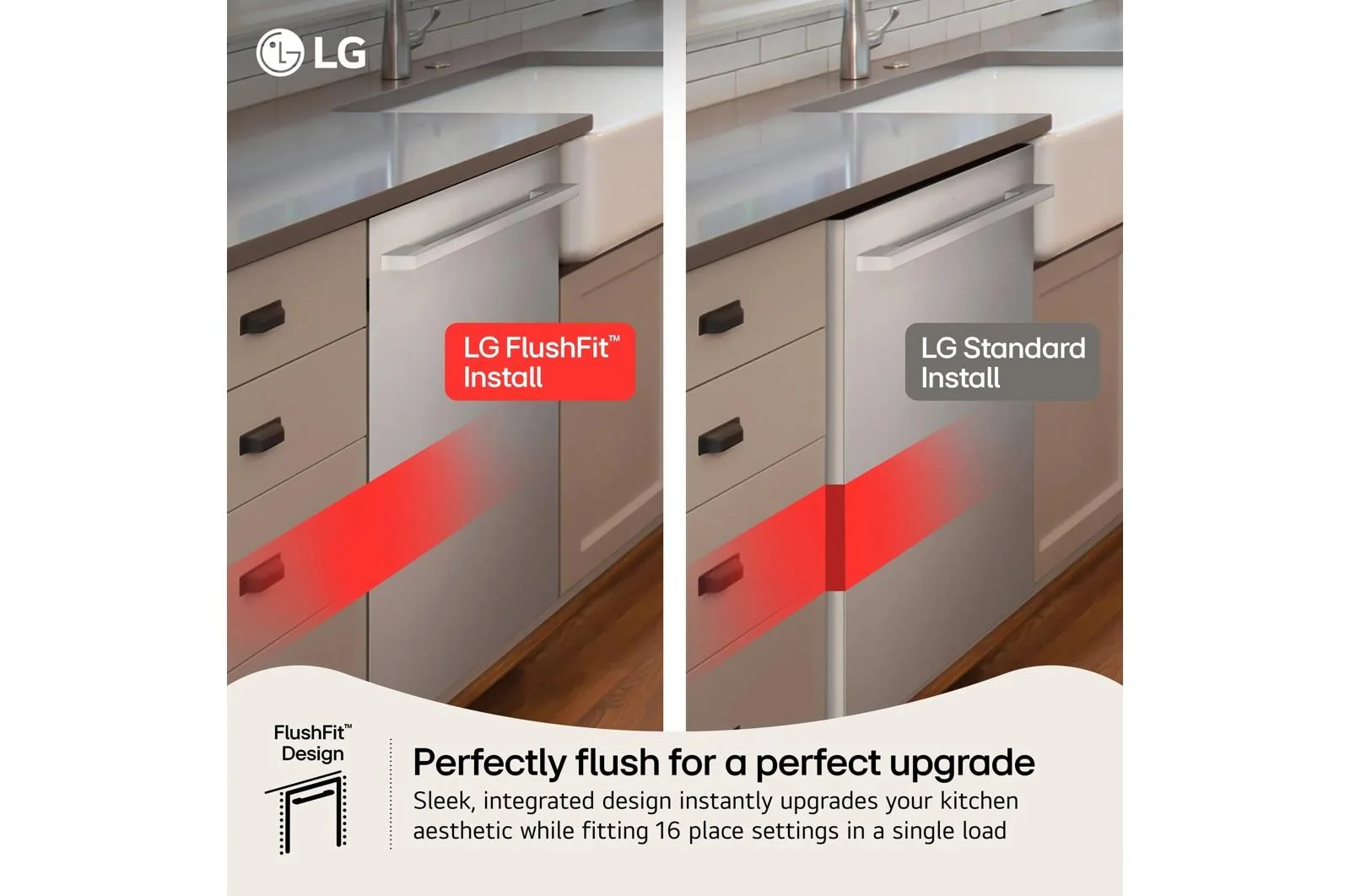 Lg LDNTM545S Smart FlushFit™ Top Control Dishwasher with 1-Hour Wash & Dry, QuadWash® Pro, and Dynamic Heat Dry™ w/AutoVent Dry™ - Image 2