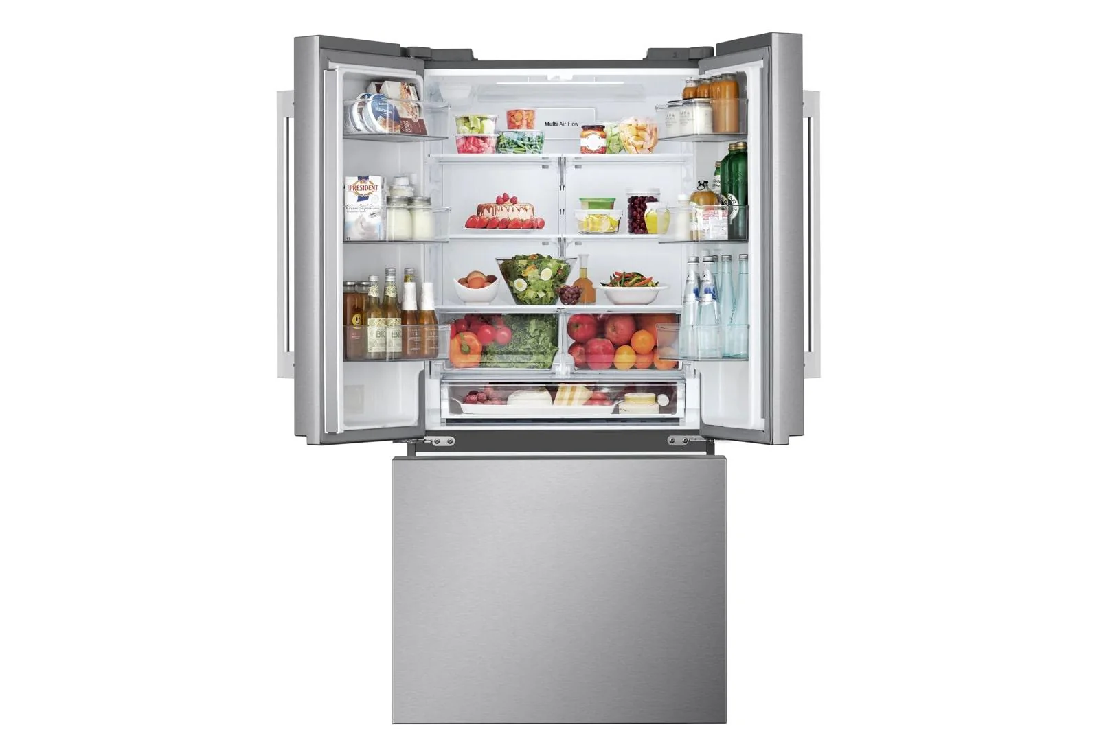 Lg LF25H6200S 25 cu. ft. 3-Door French Door Refrigerator with Hybrid Handle Design - Image 3