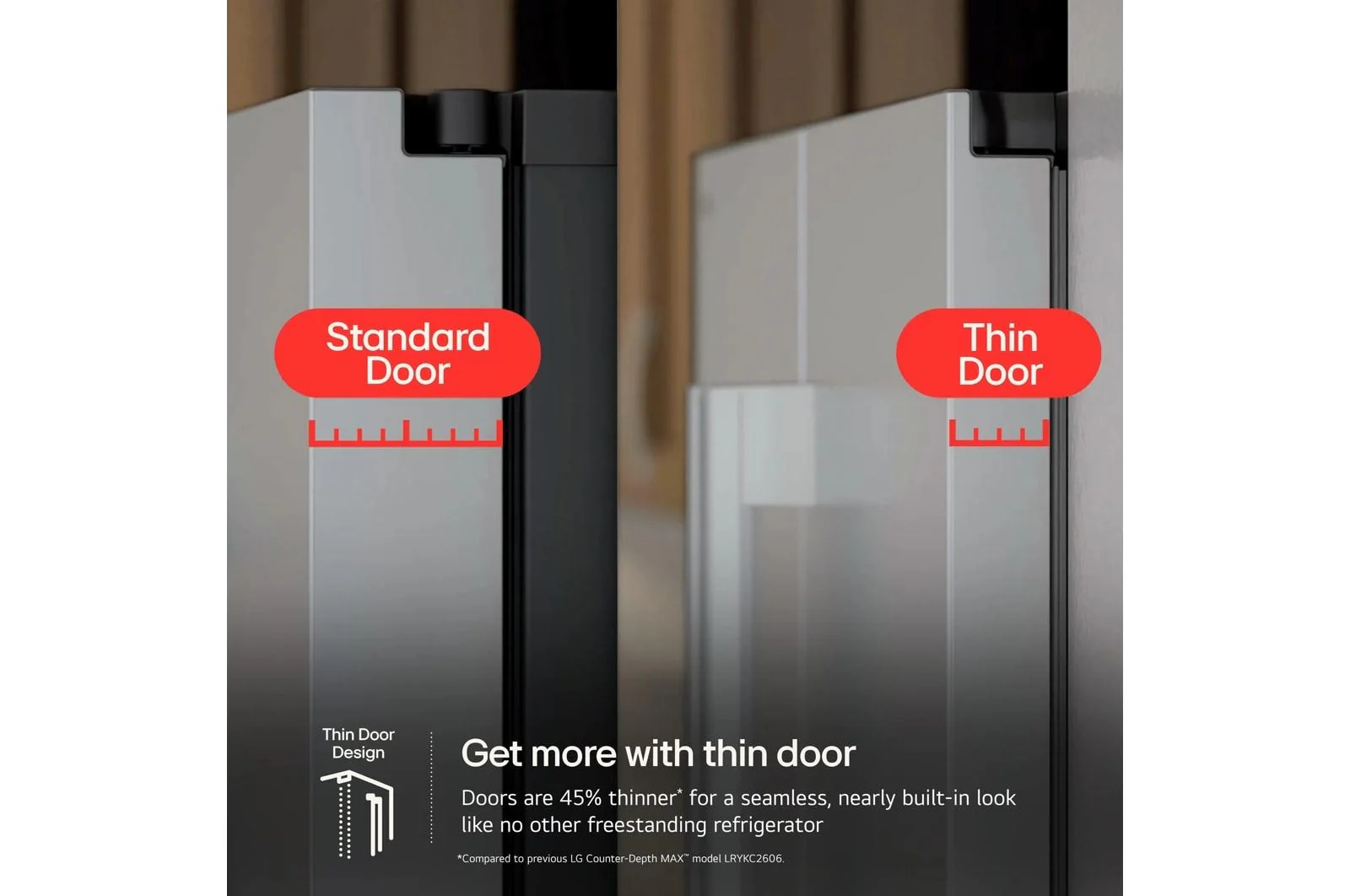 Lg LF25Z6211S 25 cu. ft. Counter-Depth MAX™ with Zero Clearance™ 3-Door French Door Refrigerator with Thin Door Design - Image 4