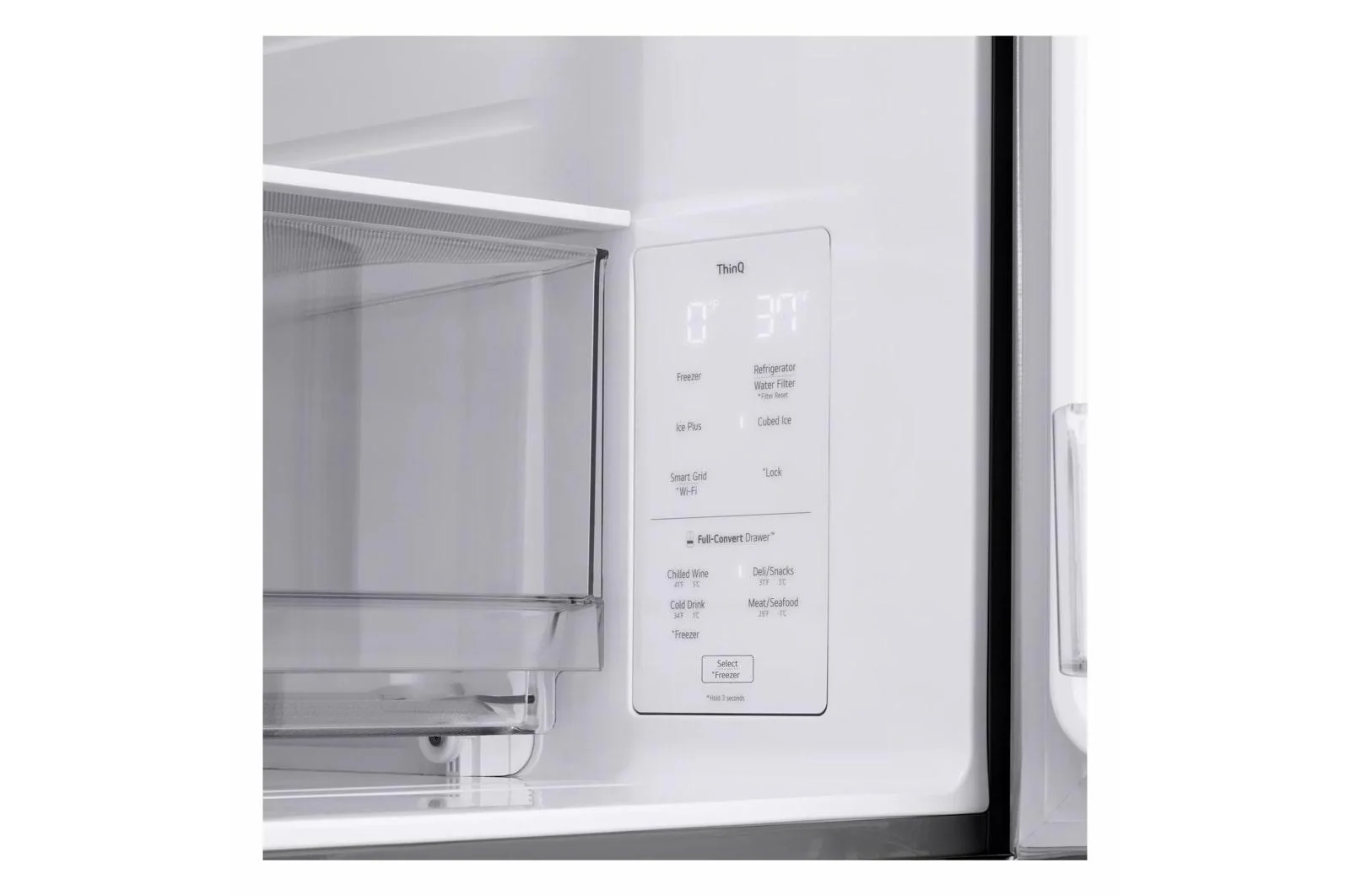 Lg LF26C8210S 26 cu. ft. Counter-Depth MAX, 4-Door French Door Refrigerator with Full-Convert Drawer™ and Internal Ice and Water Dispenser - Image 3