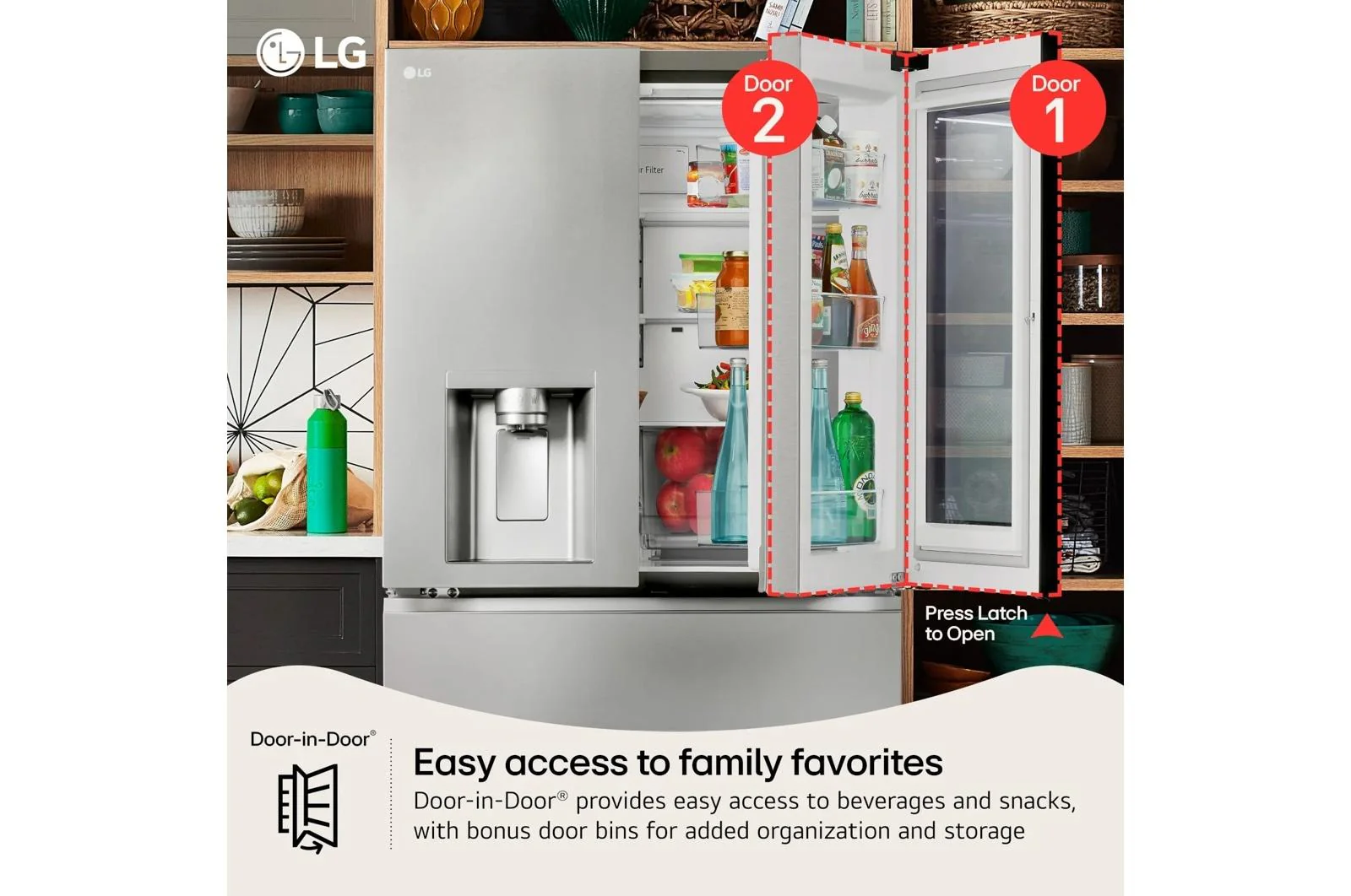 Lg LF29S9775S 29 cu. ft. Standard-Depth MAX™ 4-Door French Door Refrigerator with Mirror InstaView® MyColor™ and Mini Craft Ice™ - Image 8