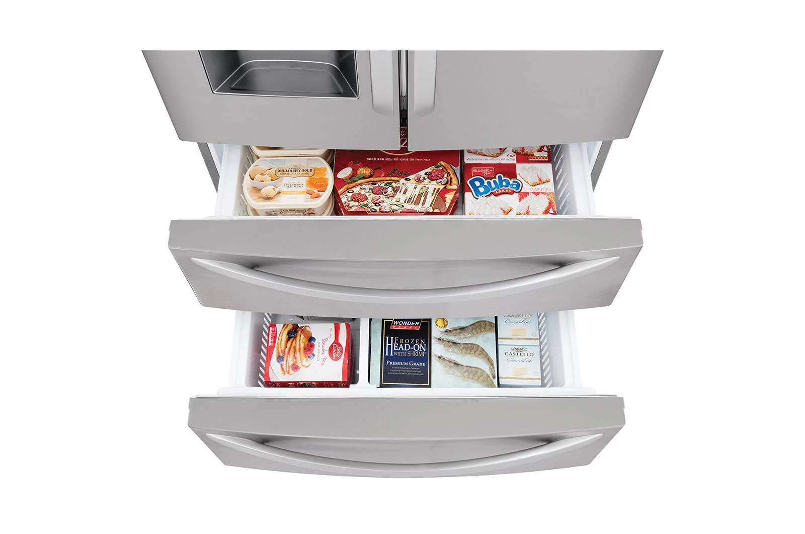 Lg LMXS28626S 28 cu. ft. 4-Door French Door, Standard Depth, Ice & Water, Double Freezer, Stainless Steel - Image 10