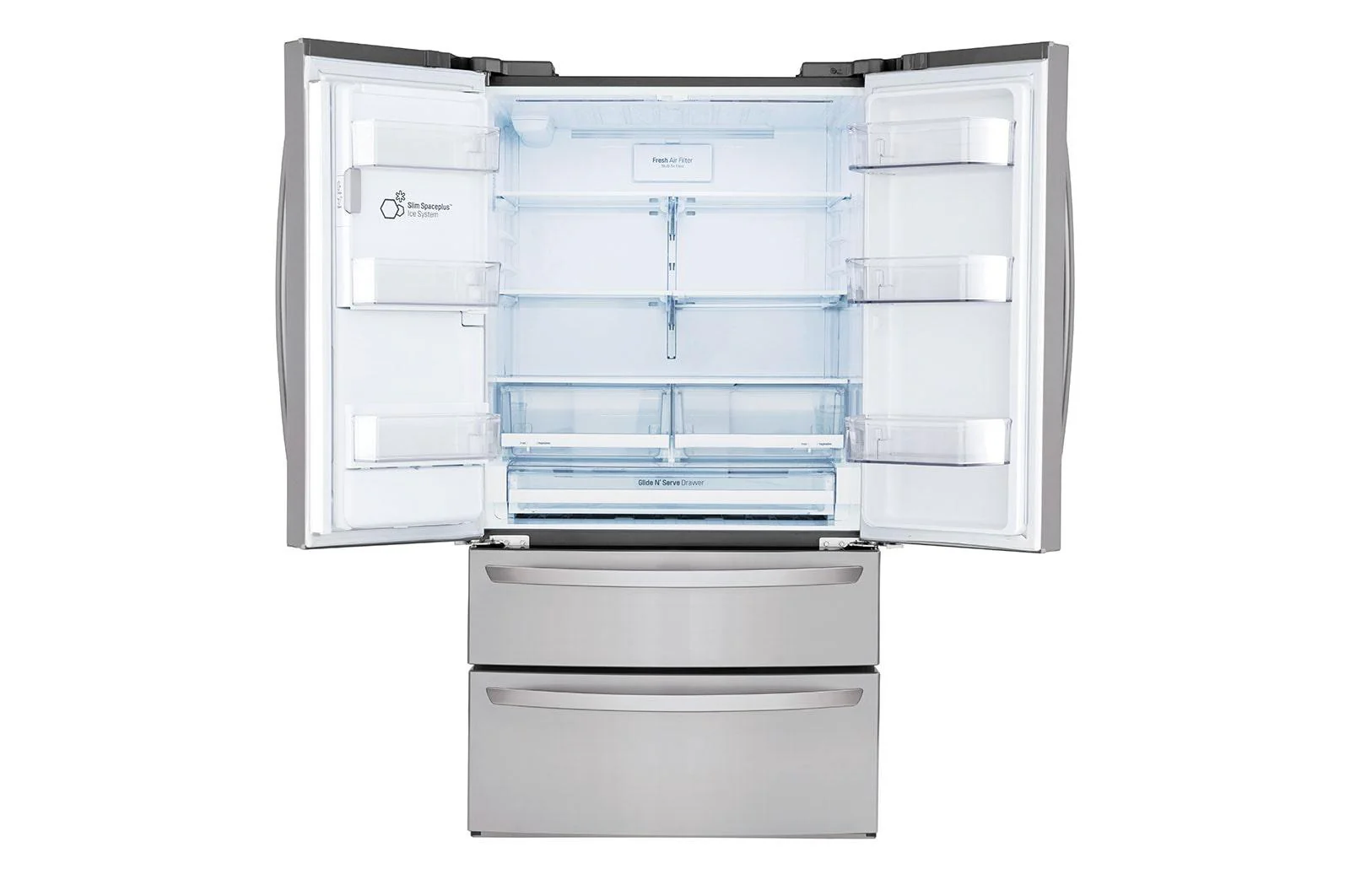 Lg LMXS28626S 28 cu. ft. 4-Door French Door, Standard Depth, Ice & Water, Double Freezer, Stainless Steel - Image 5