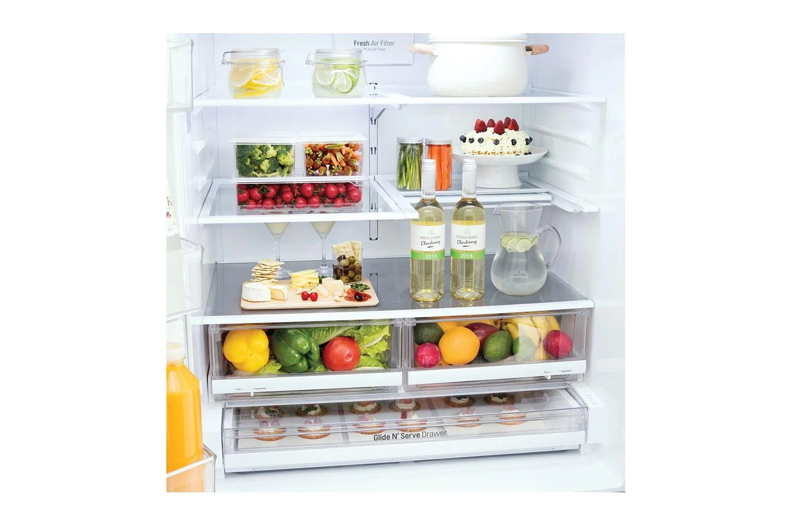 Lg LMXS28626S 28 cu. ft. 4-Door French Door, Standard Depth, Ice & Water, Double Freezer, Stainless Steel - Image 8