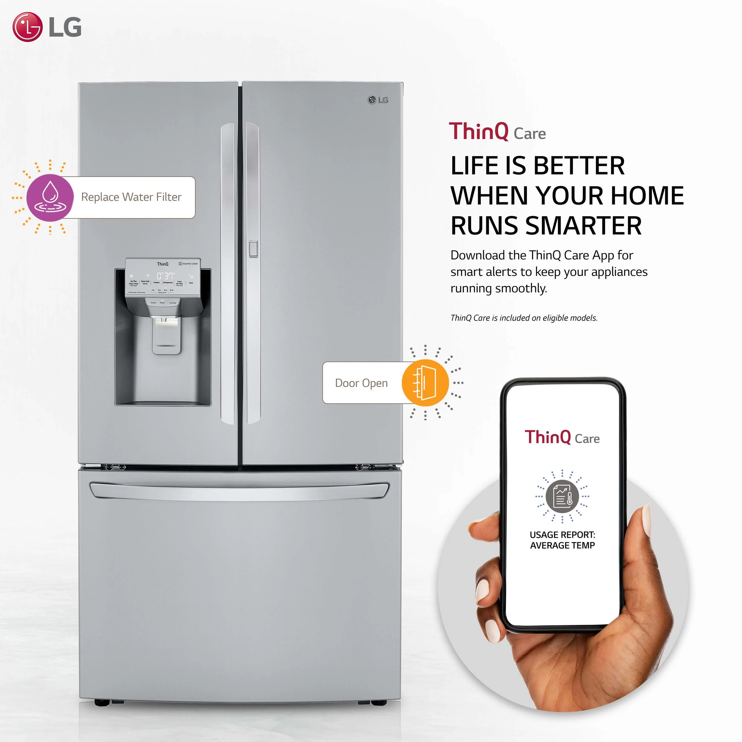 Lg LRFDC2406S 24 cu. ft. Smart Wi-Fi Enabled Door-in-Door® Counter-Depth Refrigerator with Craft Ice™ Maker - Image 2