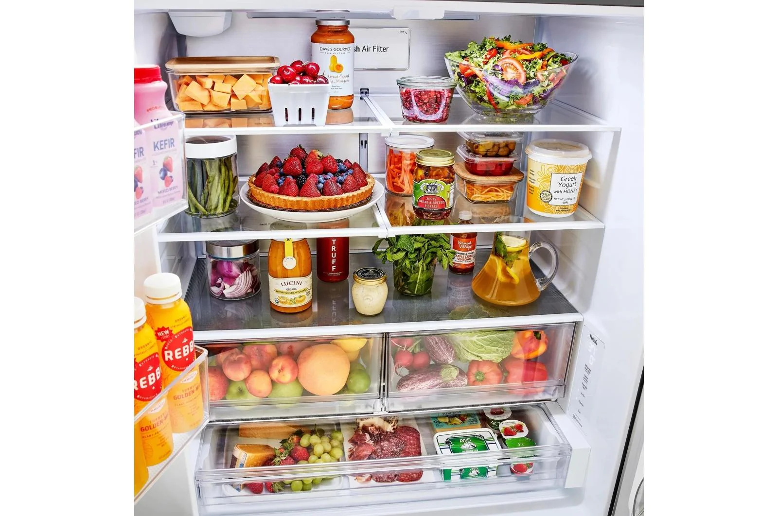 Lg LRFLC2706D 36" Wide, 27 cu ft. 3 Door French Door, C/Depth Refrigerator with Internal Water Dispenser, PrintProof Black Stainless Steel - Image 12