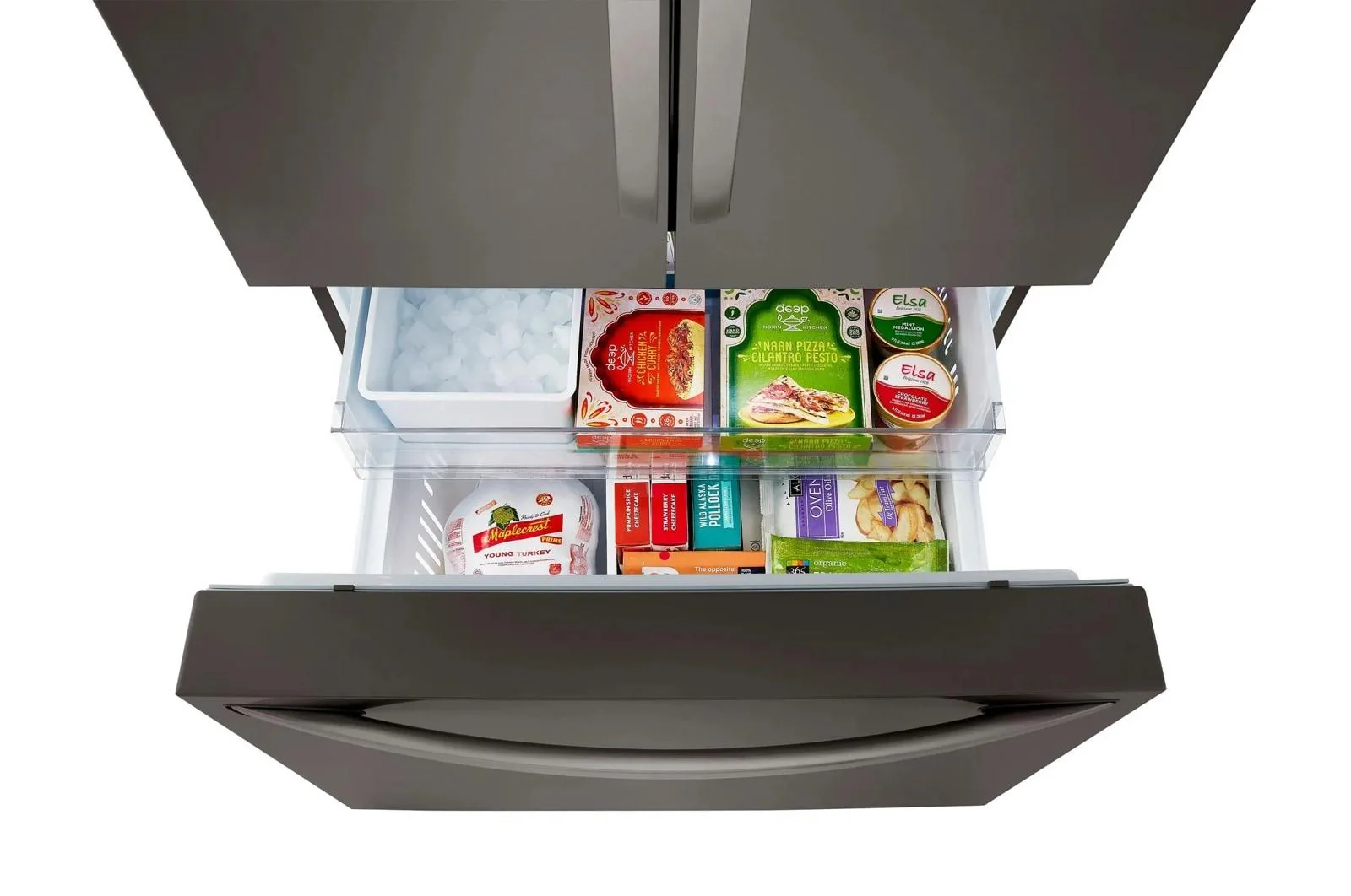 Lg LRFLC2706D 36" Wide, 27 cu ft. 3 Door French Door, C/Depth Refrigerator with Internal Water Dispenser, PrintProof Black Stainless Steel - Image 14