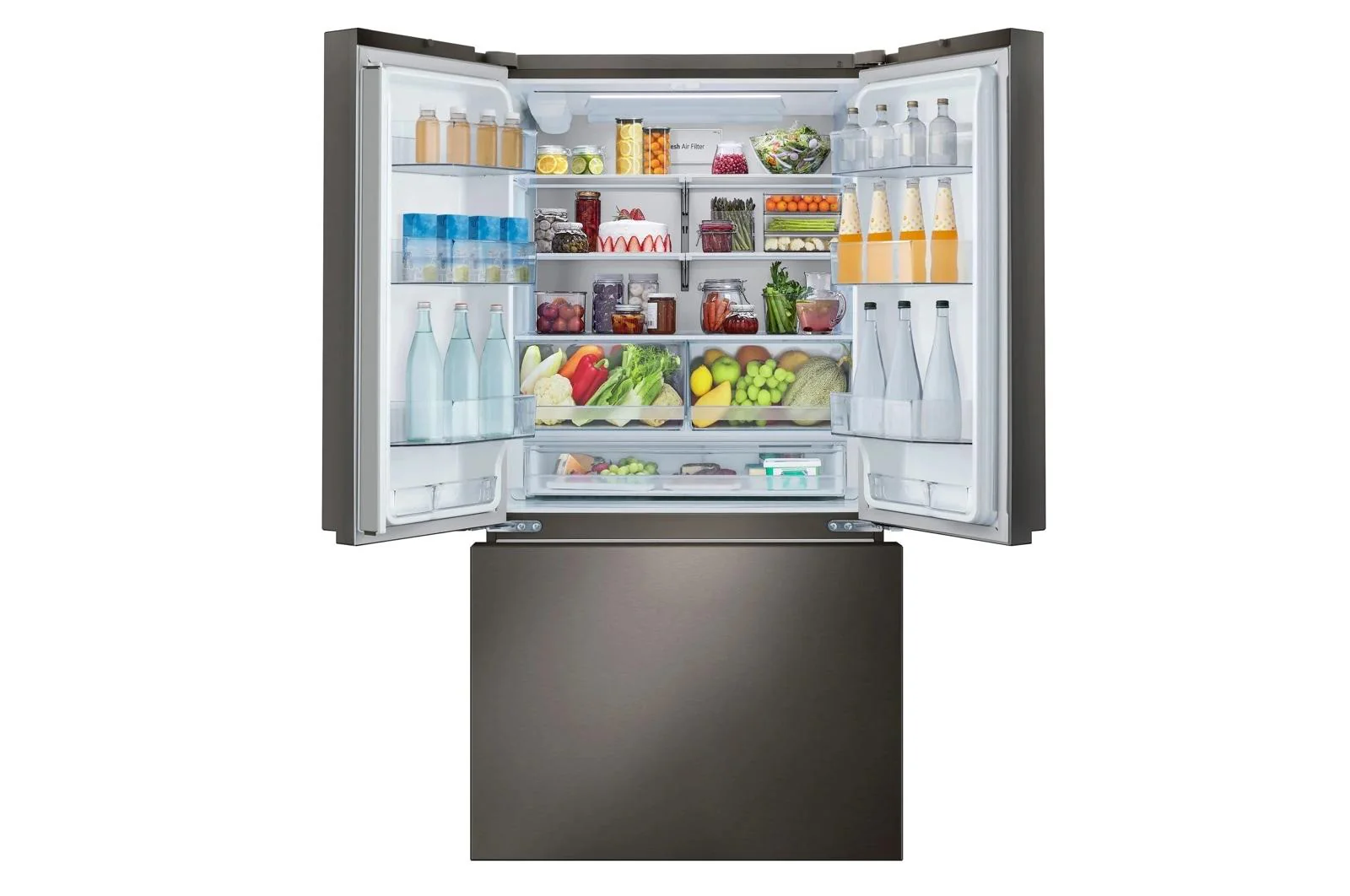 Lg LRFLC2716D 36" Wide, 27 cu ft. 3 Door French Door, Pocket Handle, C/Depth Refrigerator with Internal Water Dispenser, PrintProof Black Stainless Steel - Image 6