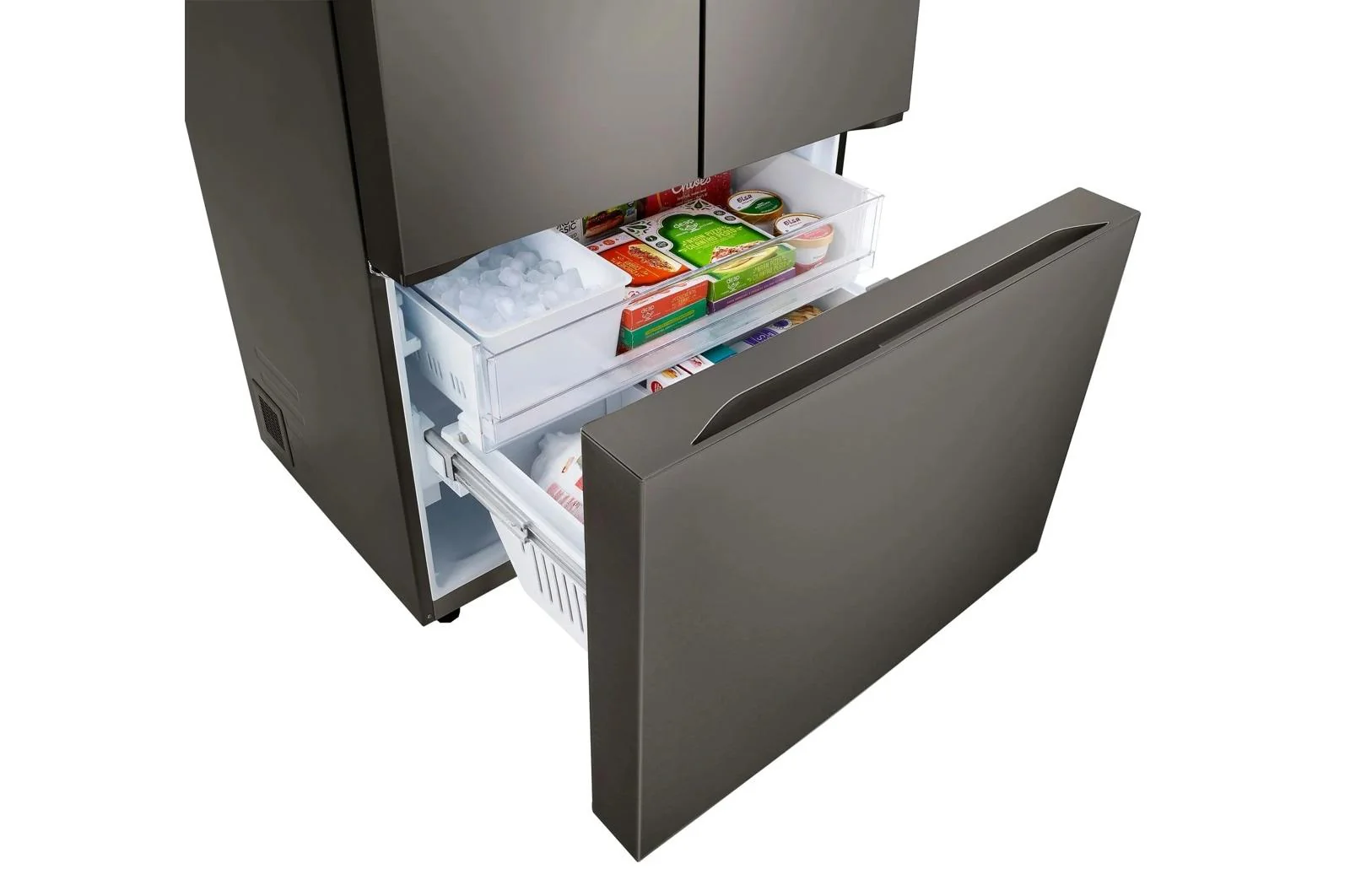 Lg LRFLC2716D 36" Wide, 27 cu ft. 3 Door French Door, Pocket Handle, C/Depth Refrigerator with Internal Water Dispenser, PrintProof Black Stainless Steel - Image 9