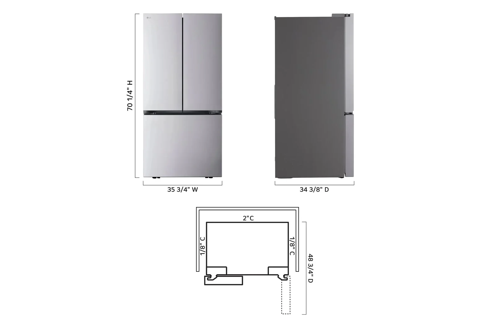 Lg LRFLS3216S 32 cu. ft. Smart Standard-Depth MAX™ French Door Refrigerator - Image 5