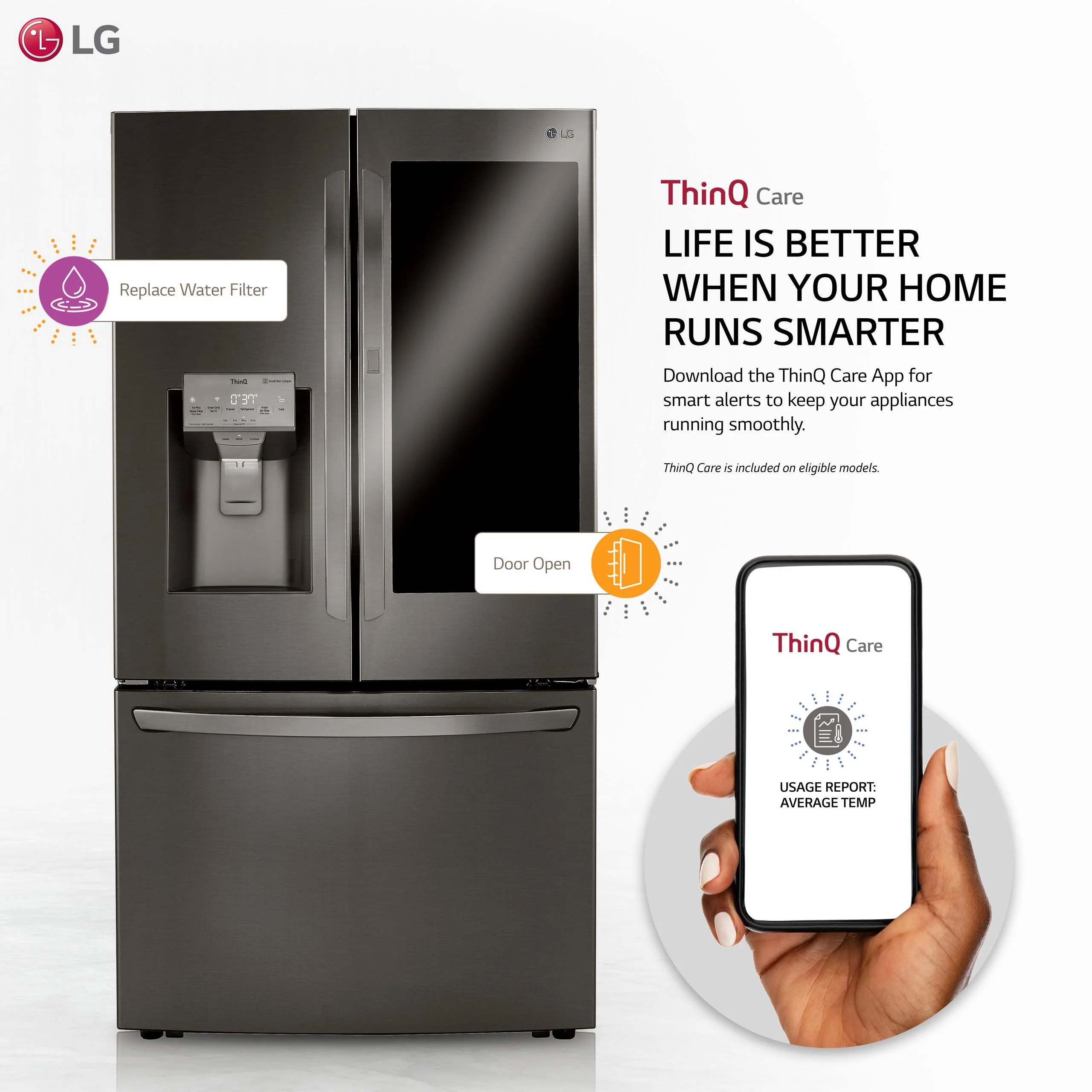 24 cu. ft. Smart wi-fi Enabled InstaView™ Door-in-Door® Counter-Depth Refrigerator with Craft Ice™ Maker - Image 2
