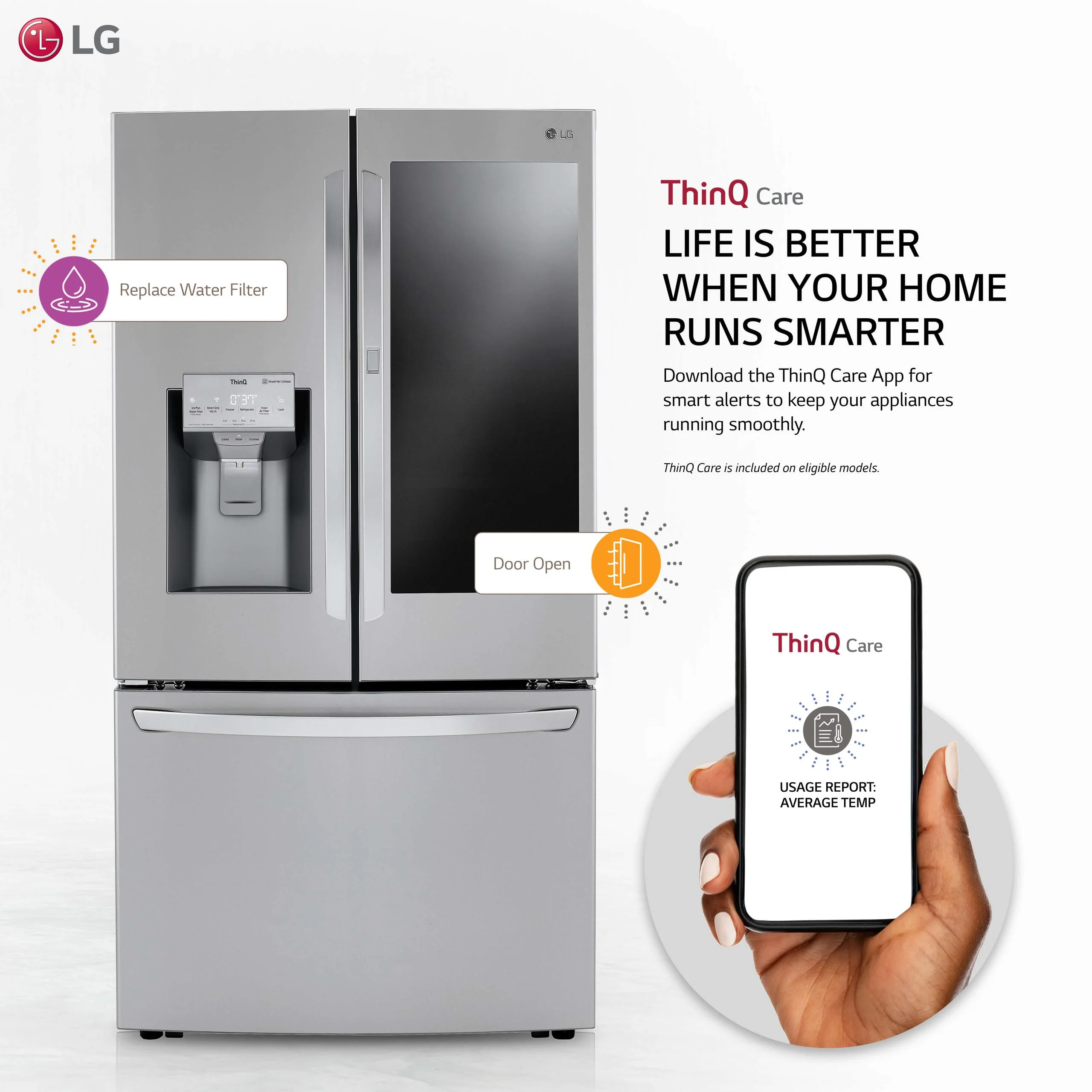 24 cu. ft. Smart wi-fi Enabled InstaView™ Door-in-Door® Counter-Depth Refrigerator with Craft Ice™ Maker - Image 2