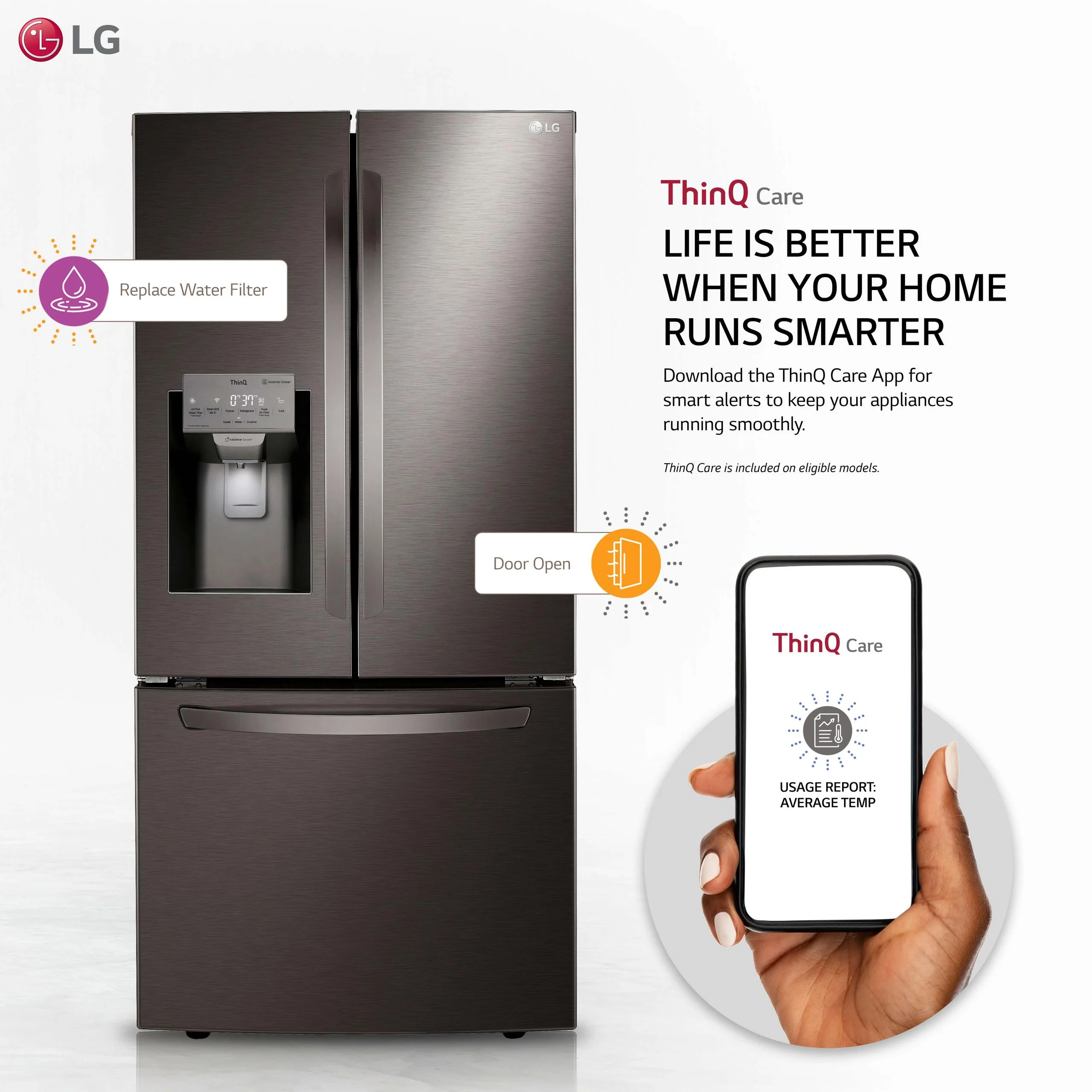 Lg 25 cu. ft. Smart Wi-Fi Enabled French Door Refrigerator - Image 2