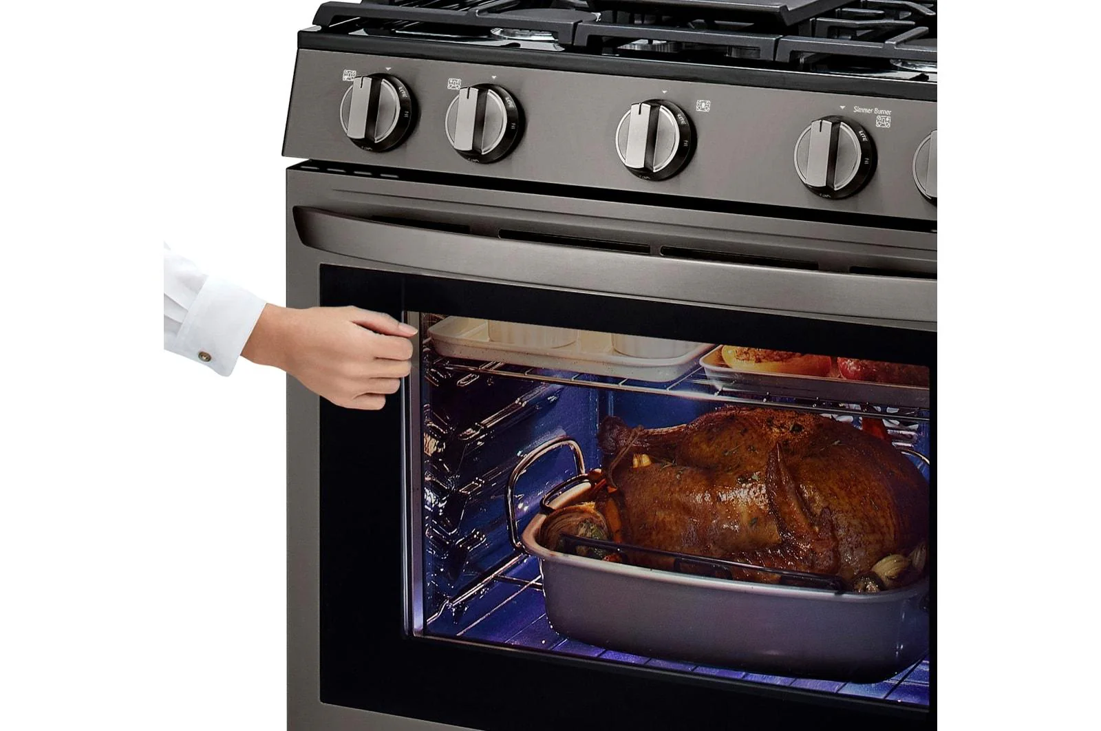 Lg LRGL5825D 5.8 cu ft. Smart Wi-Fi Enabled True Convection InstaView® Gas Range with Air Fry - Image 7