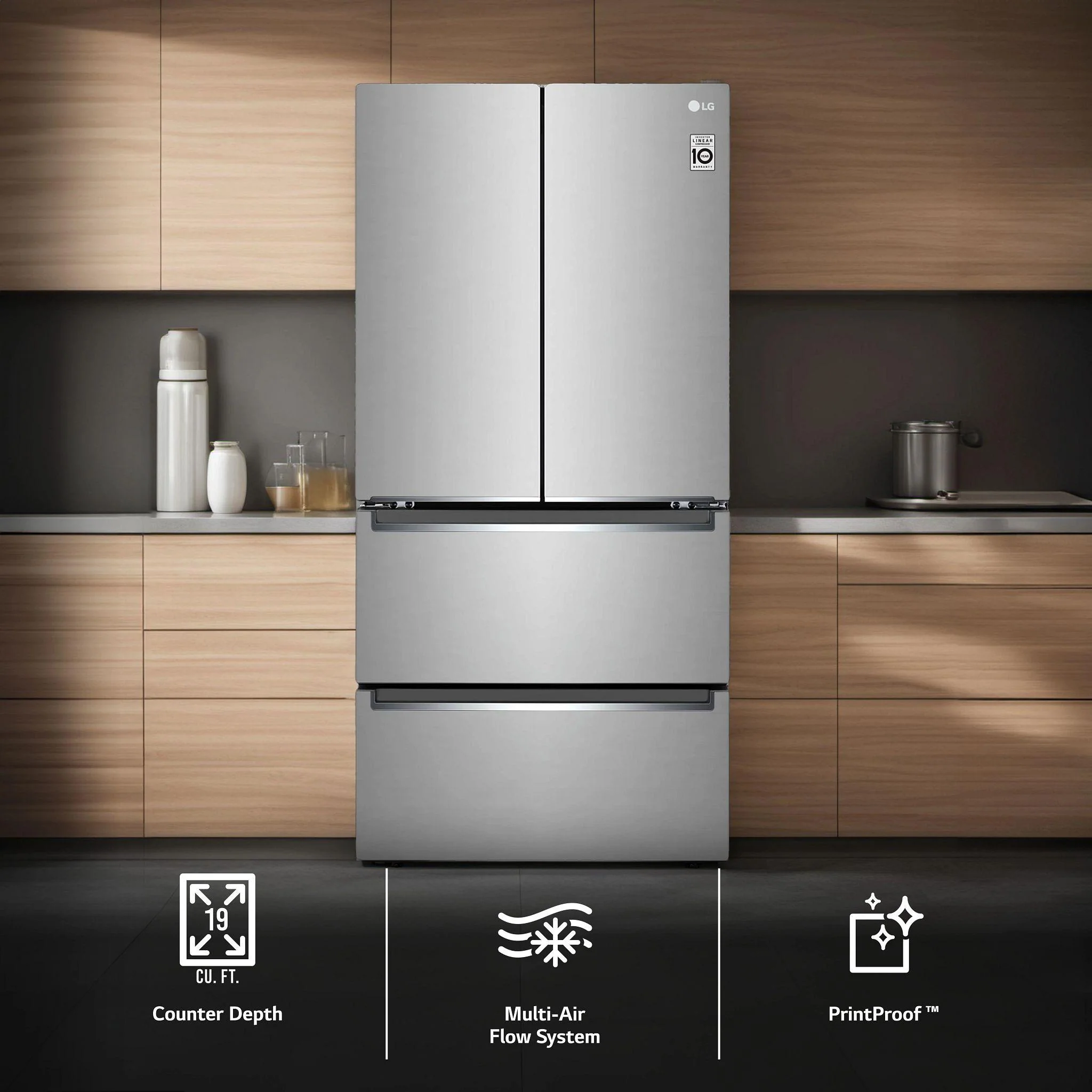 Lg 19 cu. ft. Counter-Depth French Door Refrigerator with Door Cooling+ - Image 10