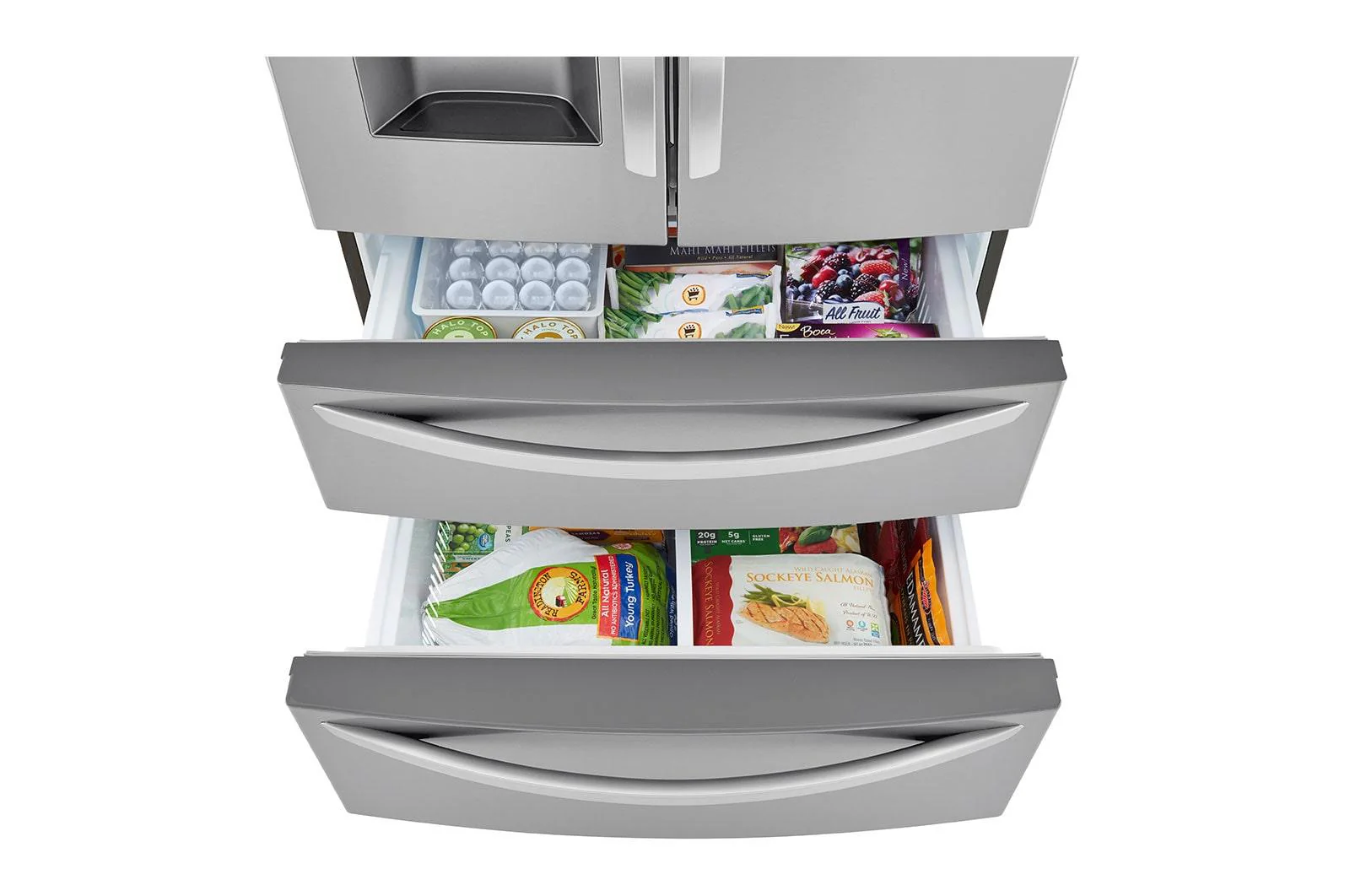 Lg LRMXC2206S 22 cu ft. Smart Counter Depth Double Freezer Refrigerator with Craft Ice™ - Image 10
