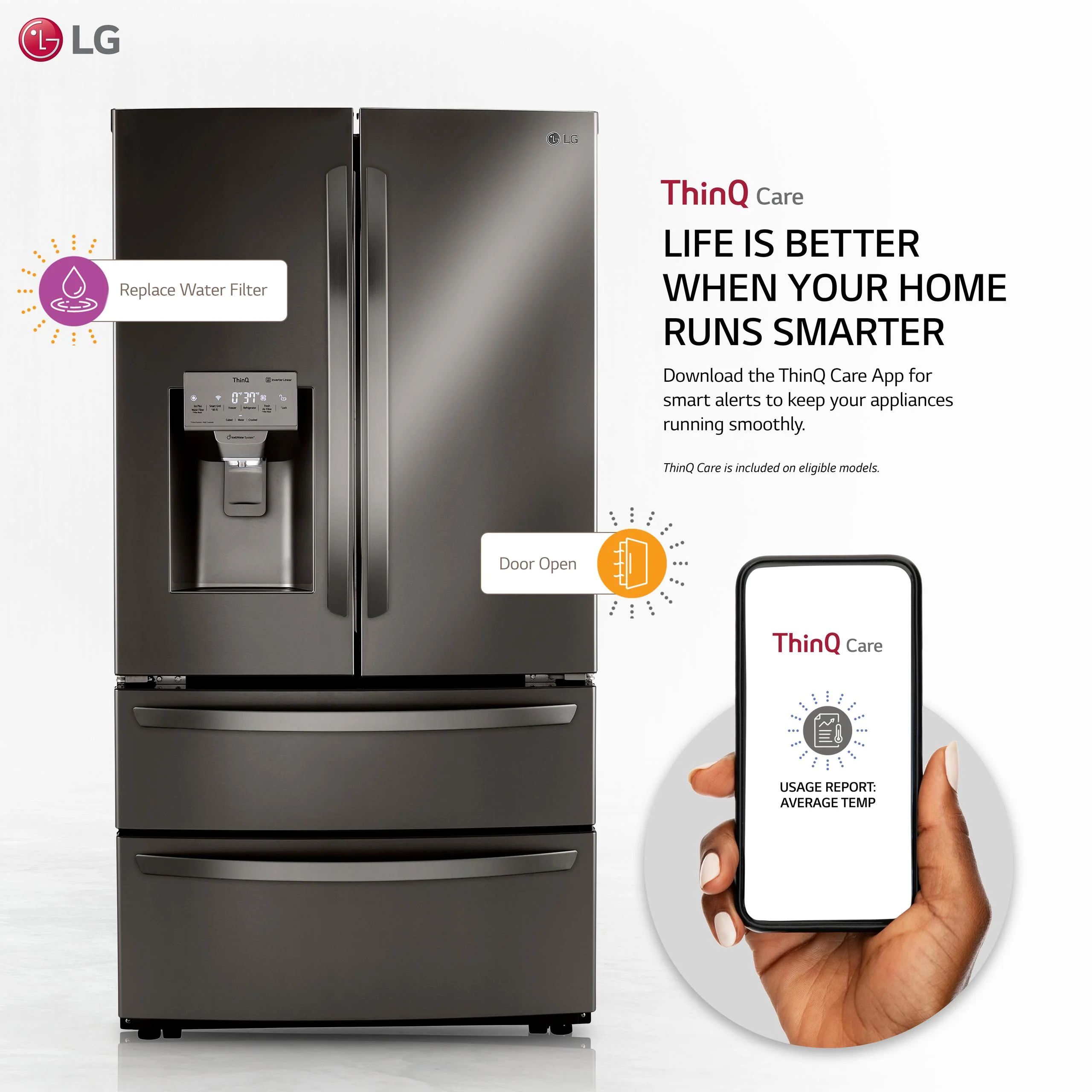 Lg LRMXS2806D 28 cu. ft. Smart Double Freezer Refrigerator with Craft Ice™ - Image 2