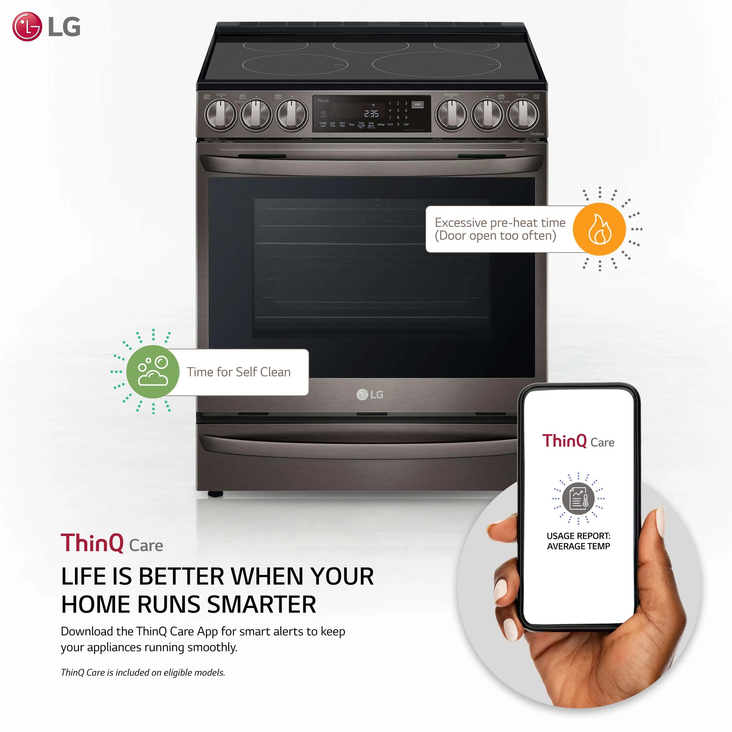 Lg LSEL6337D 6.3 cu. ft. Smart Wi-Fi Enabled ProBake Convection® InstaView™ Electric Slide-in Range with Air Fry - Image 2