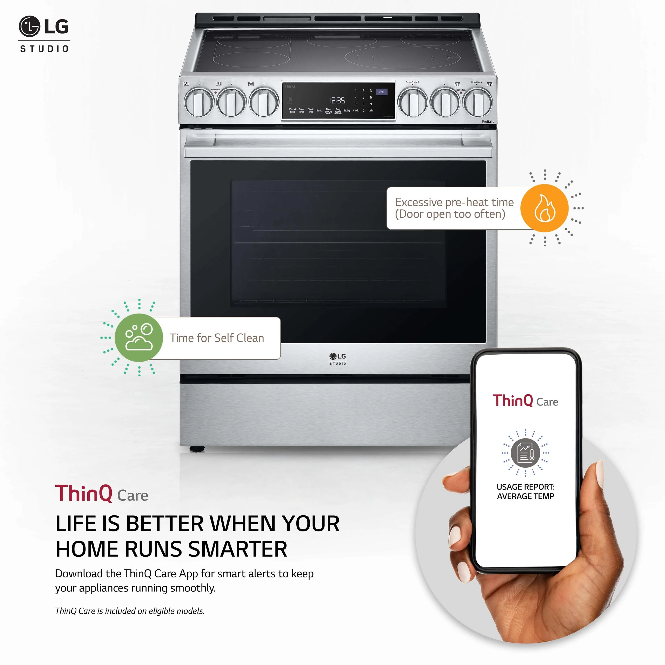 LSES6338F LG STUDIO 6.3 cu. ft. InstaView® Electric Slide-in Range with ProBake Convection® and Air Fry - Image 2