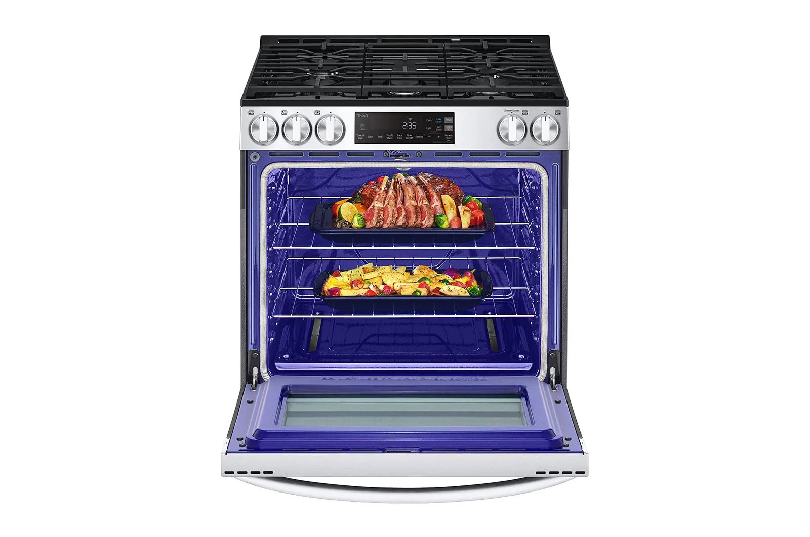 Lg LSGL5831F 5.8 cu. ft. Gas Single OvenSlide-in Range, EasyClean® plus Self Clean, ThinQ™, Printproof™ StainlessSteel - Image 6