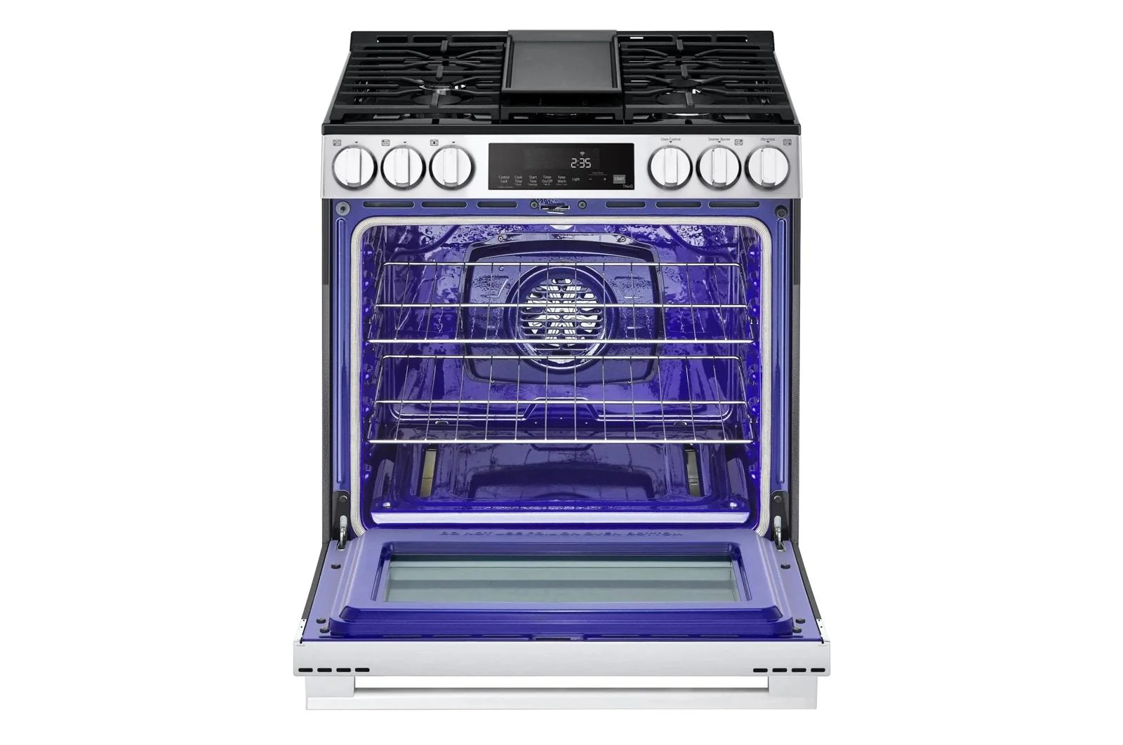 Lg LSGL5833X 5.8 cu.ft. Smart Gas Single Oven Slide-in Range, Air Fry, Fan Convection, EasyClean®, Self Clean, ThinQ®, Printproof® Stainless Steel - New Handle - Image 3