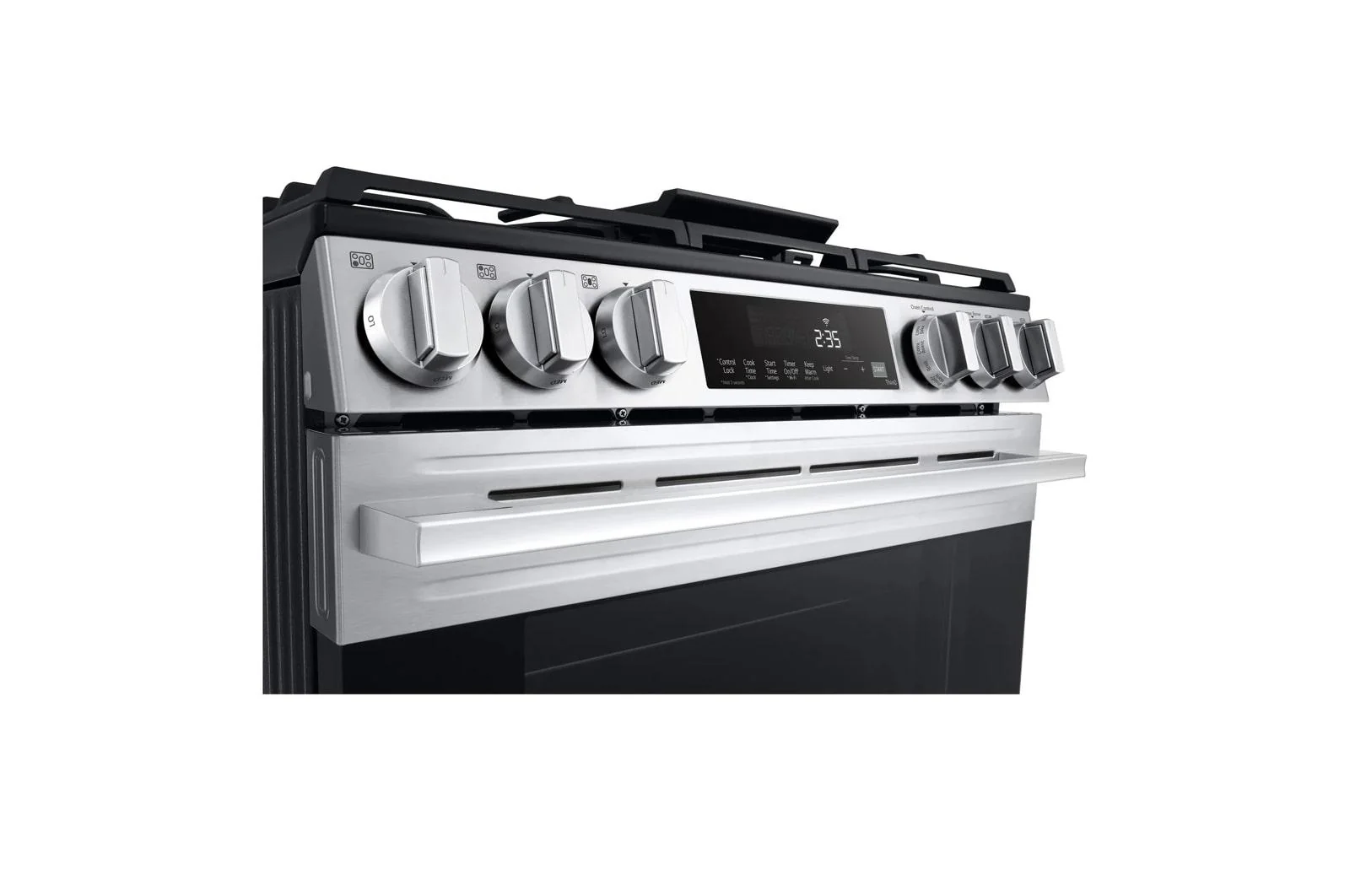 Lg LSGL5833X 5.8 cu.ft. Smart Gas Single Oven Slide-in Range, Air Fry, Fan Convection, EasyClean®, Self Clean, ThinQ®, Printproof® Stainless Steel - New Handle - Image 7