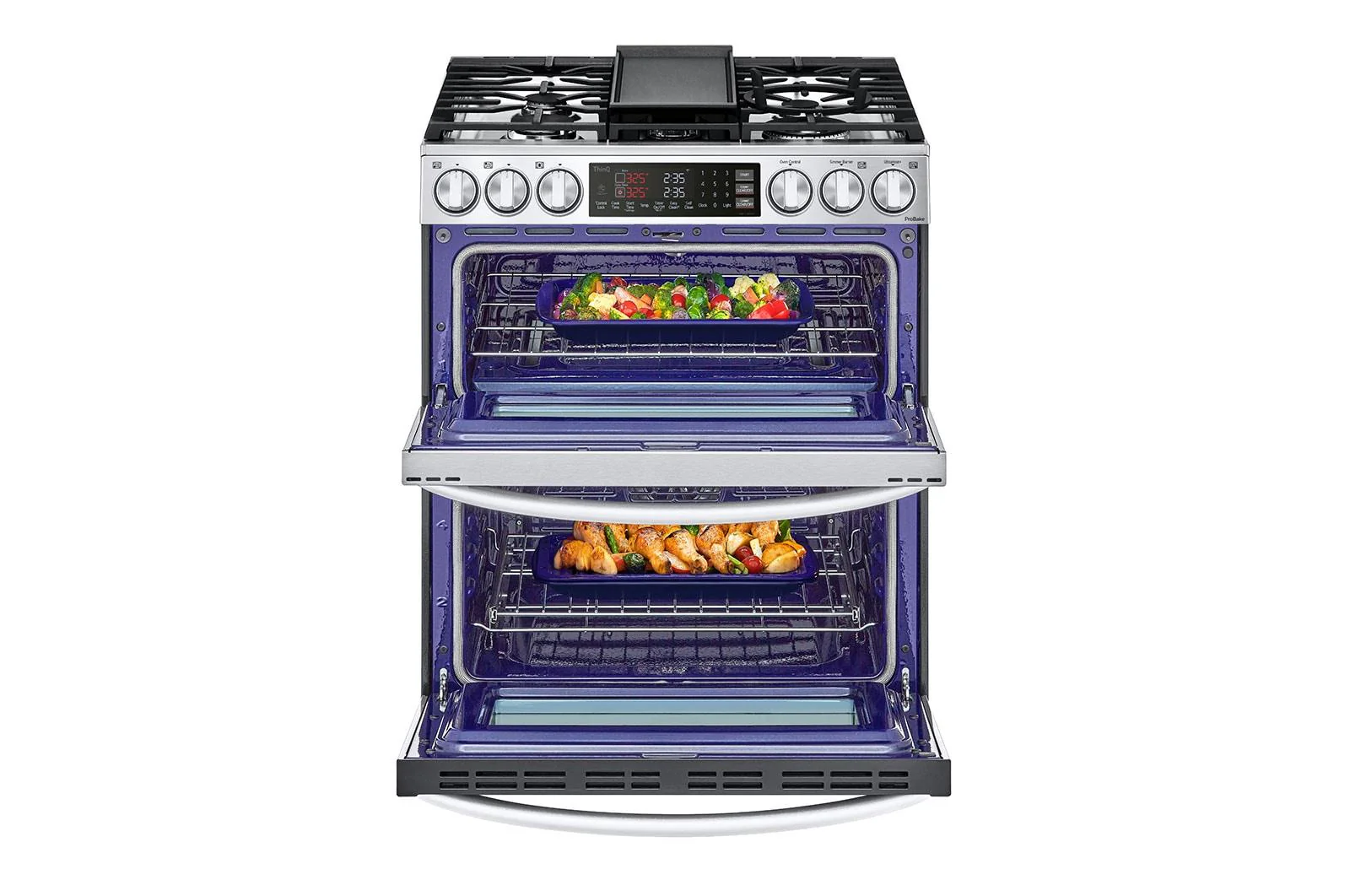 Lg LTGL6937F 6.9 cu. ft. Smart Gas Double Oven Slide-in Range with InstaView®, ProBake® Convection, Air Fry, and Air Sous Vide - Image 5