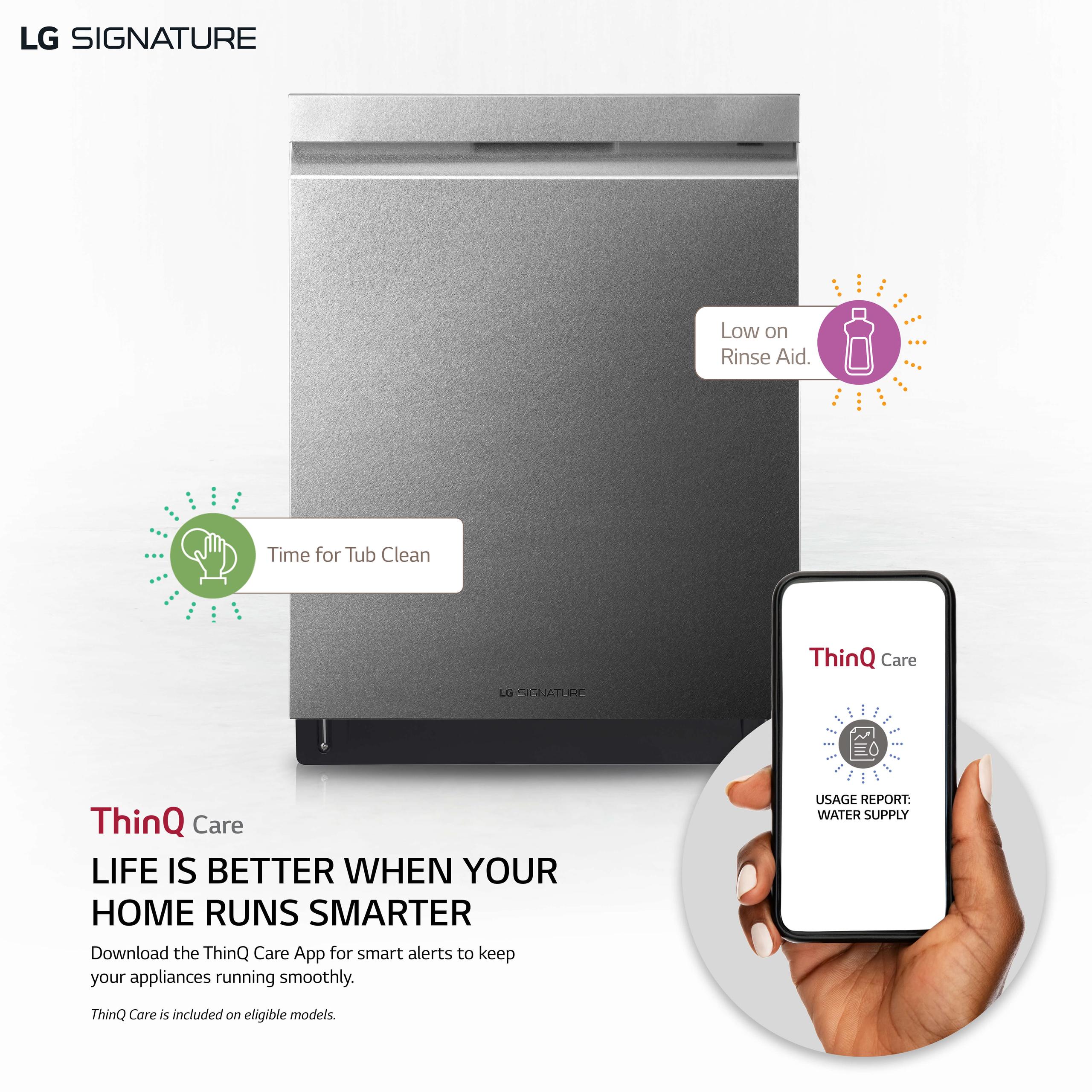 LUDP8908SN LG SIGNATURE Top Control Smart Wi-Fi Enabled Dishwasher with TrueSteam® and QuadWash™ - Image 2