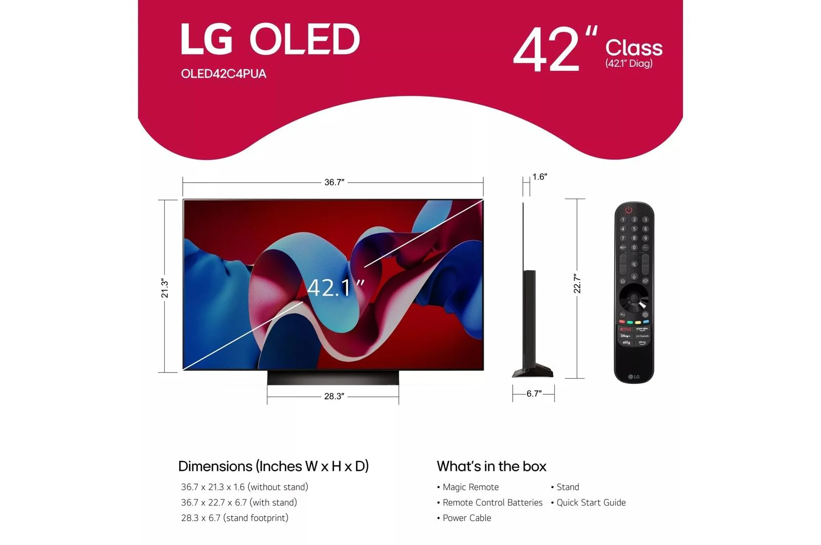 OLED42C4PUA LG C4 42 Inch Class OLED evo AI 4K Smart TV 2024 - OLED42C4PUA - Image 6