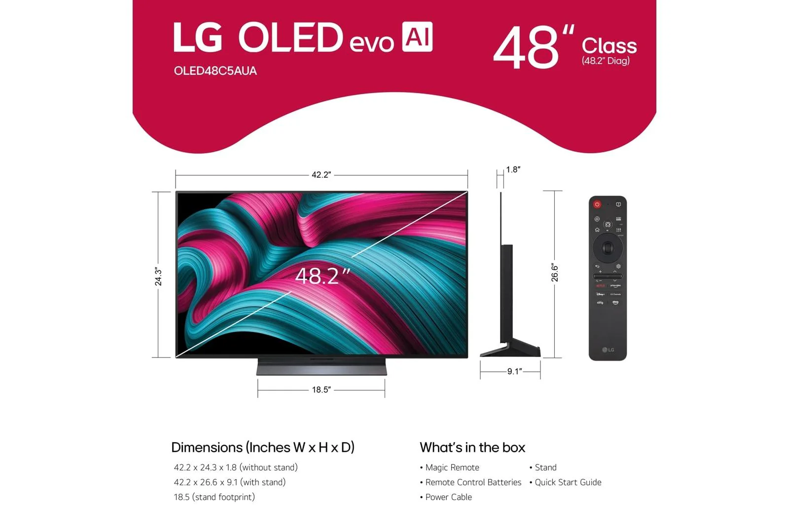 Lg OLED48C5PUA 48 Inch Class LG OLED evo AI C5 4K Smart TV 2025 - Image 12