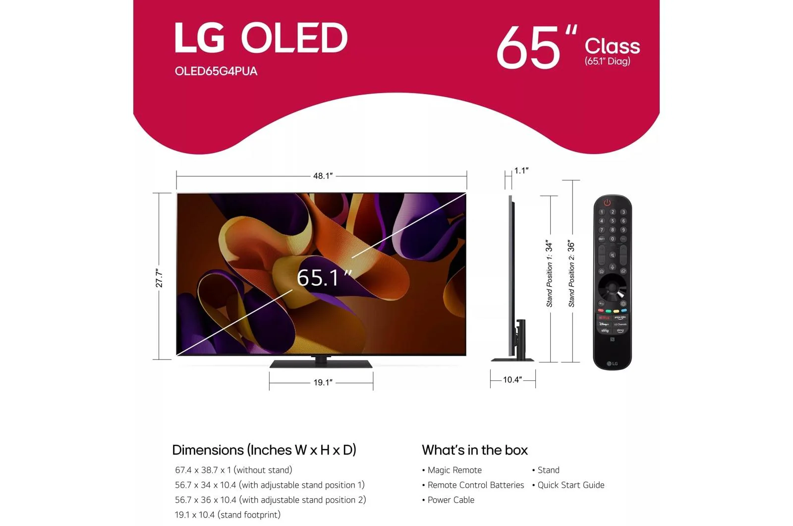 OLED65G4SUB LG G4 65 Inch Class OLED evo AI 4K Smart TV 2024 - OLED65G4SUB - Image 7