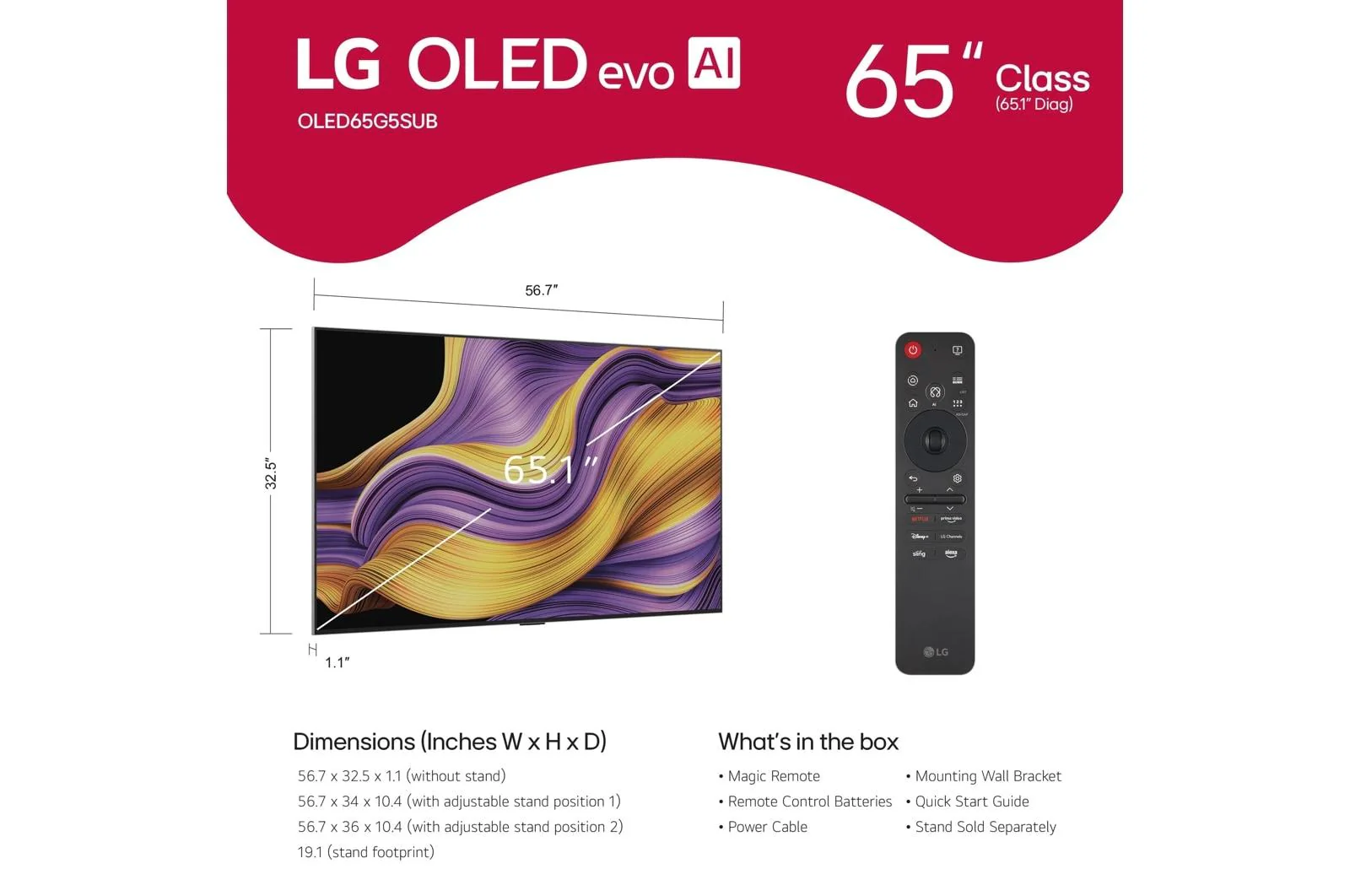 Lg OLED65G5WUA 65 Inch Class LG OLED evo AI G5 4K Smart TV 2025 with Supplied Wall Mount - Image 13