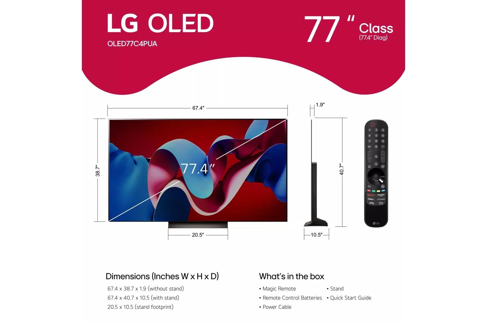 OLED77C4PUA LG C4 77 Inch Class OLED evo AI 4K Smart TV 2024 - OLED77C4PUA - Image 6