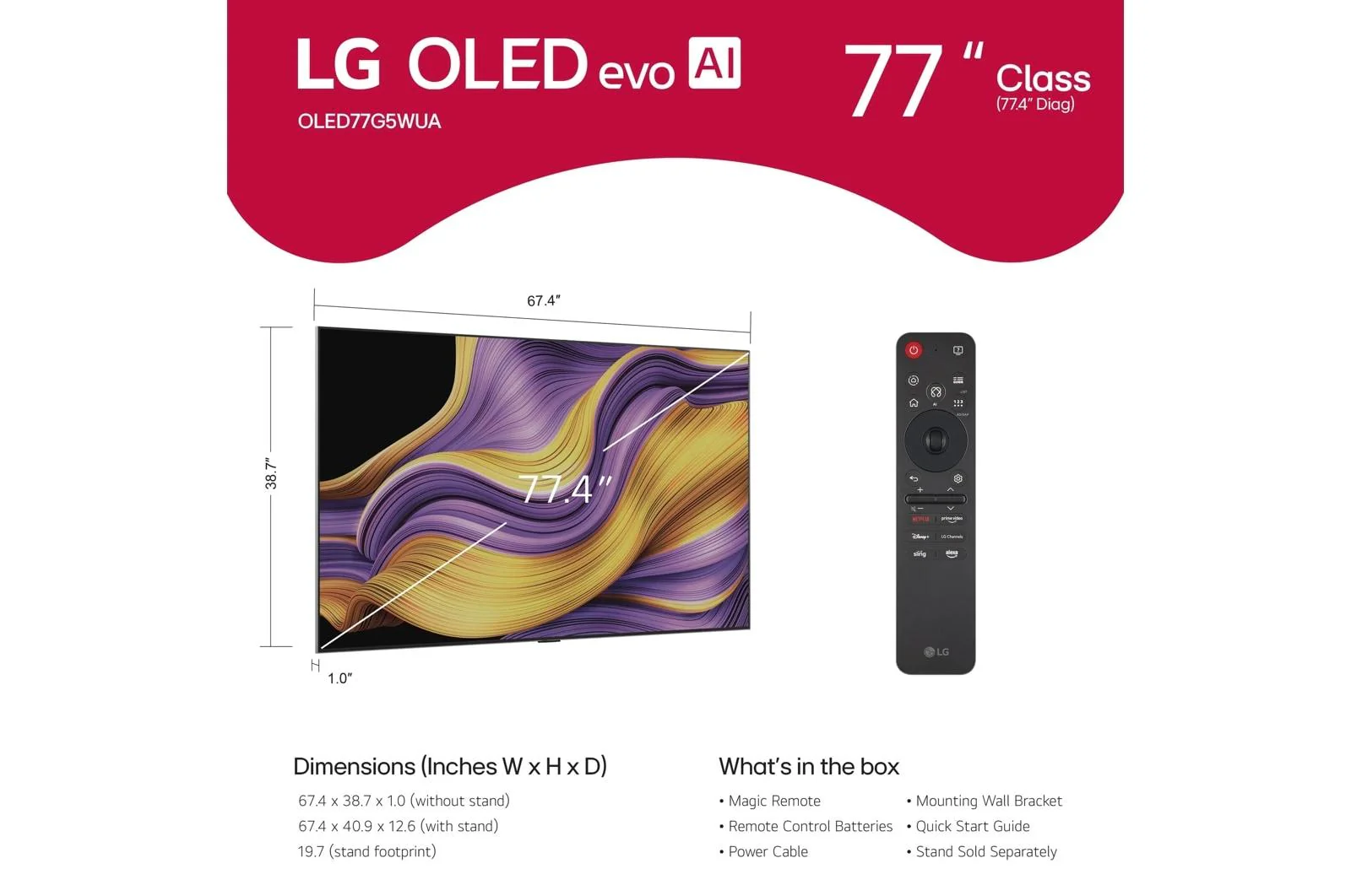 Lg OLED77G5WUA 77 Inch Class LG OLED evo AI G5 4K Smart TV 2025 with Supplied Wall Mount - Image 13