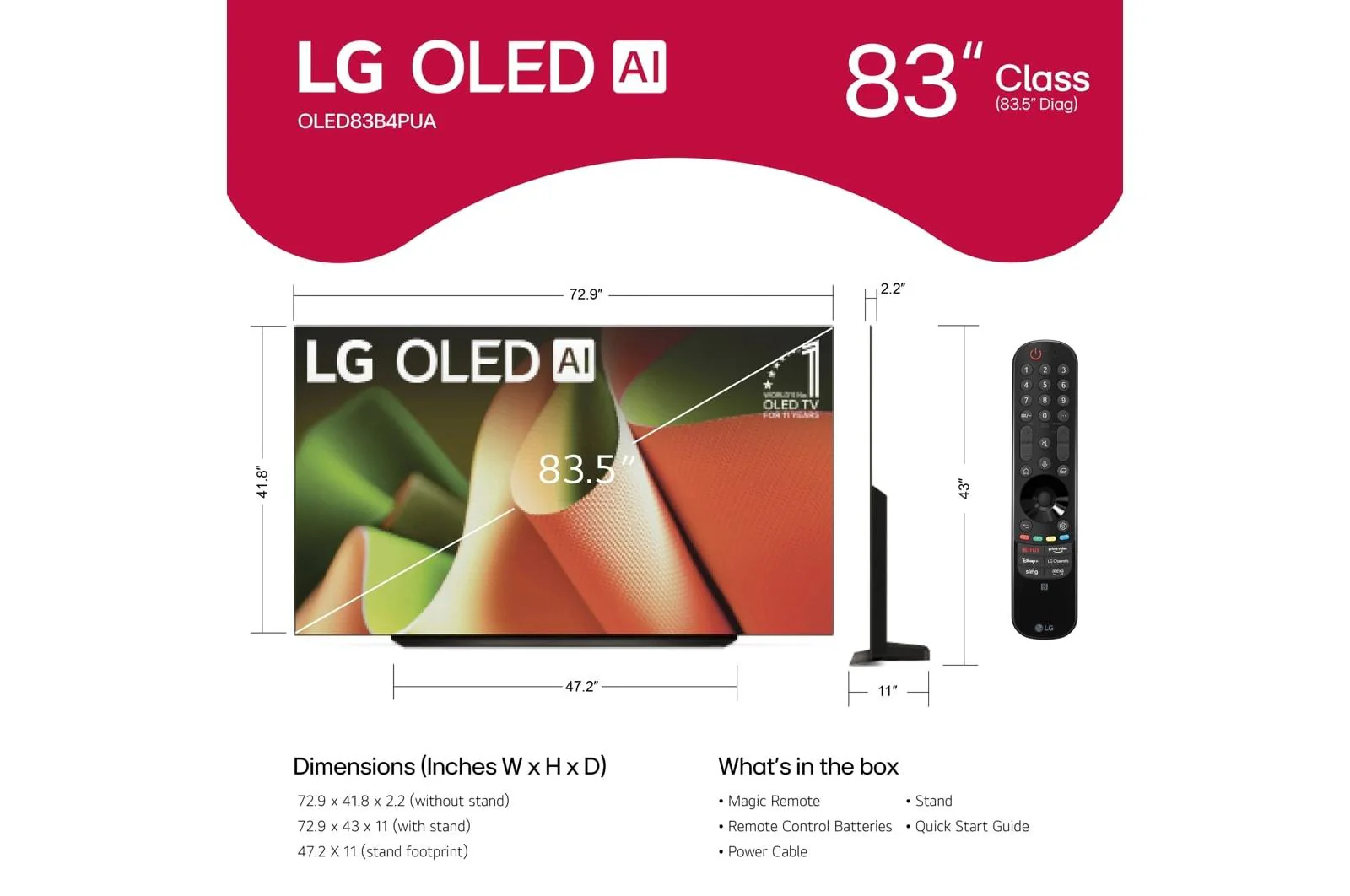 Lg OLED83B4PUA 83 Inch Class LG OLED B4 4K Smart TV 2024 - Image 13