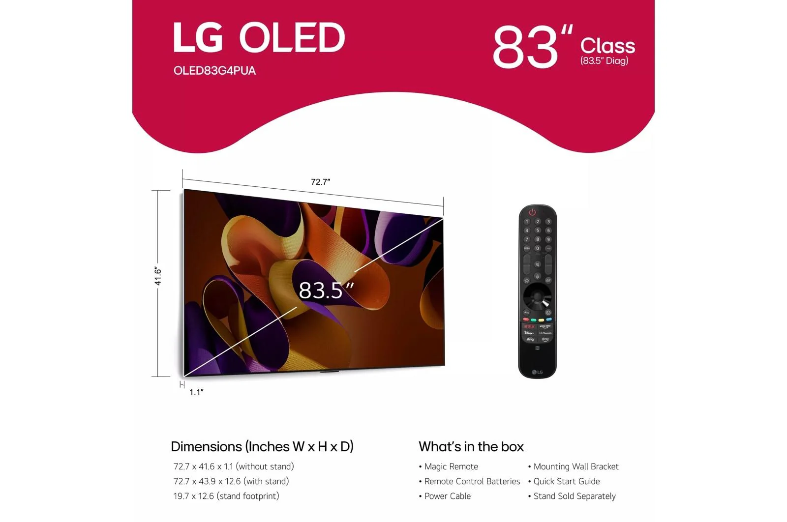 OLED83G4WUA LG G4 83 Inch Class OLED evo AI 4K Smart TV 2024 - OLED83G4WUA - Image 7