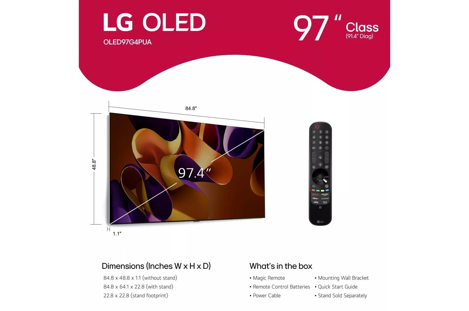 OLED97G4WUA LG G4 97 Inch Class OLED evo AI 4K Smart TV 2024 - OLED97G4WUA - Image 6