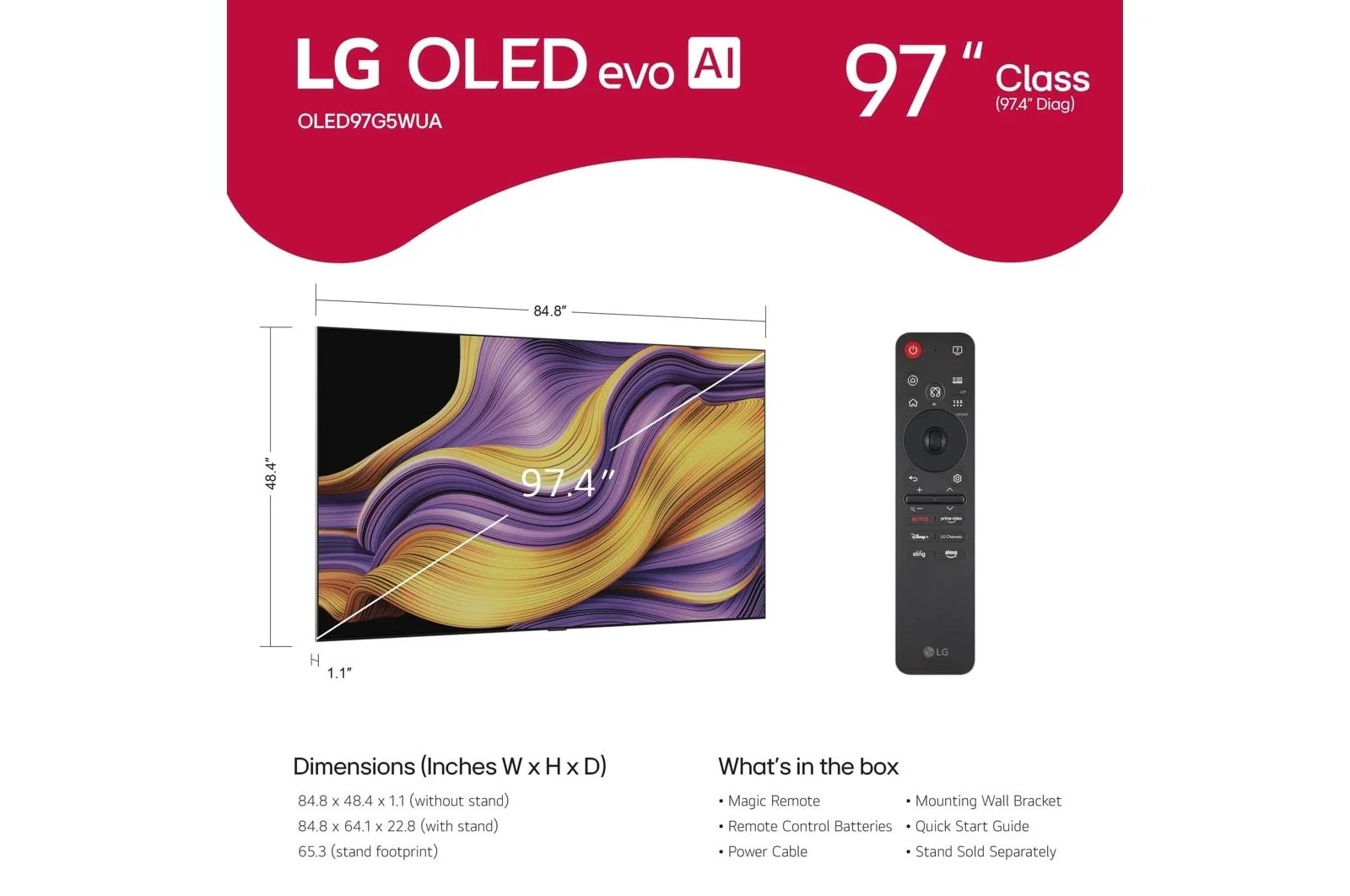 Lg OLED97G5WUA 97 Inch Class LG OLED evo AI G5 4K Smart TV 2025 with Supplied Wall Mount - Image 13
