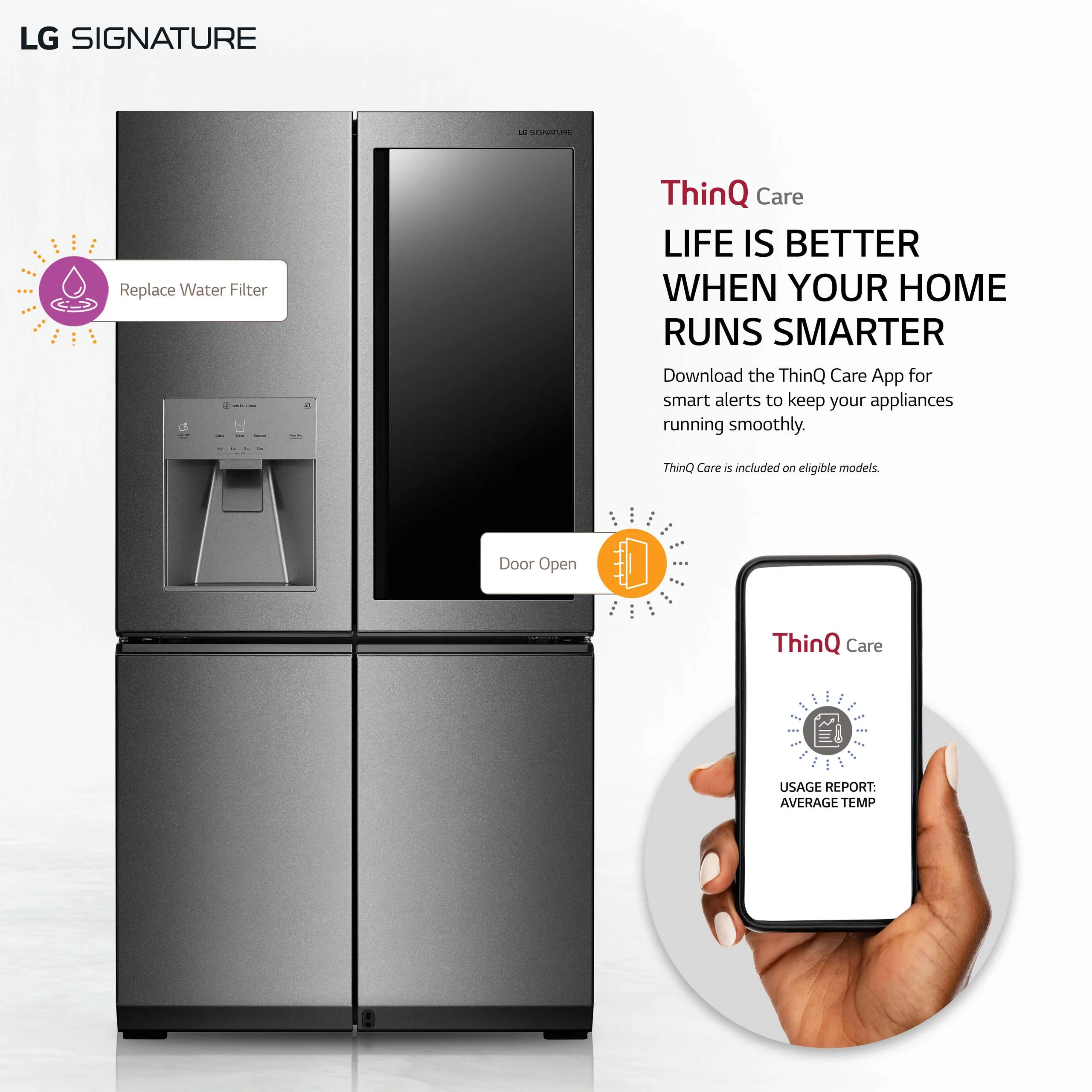 URNTS3106N LG SIGNATURE 31 cu. ft. Smart wi-fi Enabled InstaView® Door-in-Door® Refrigerator - Image 2