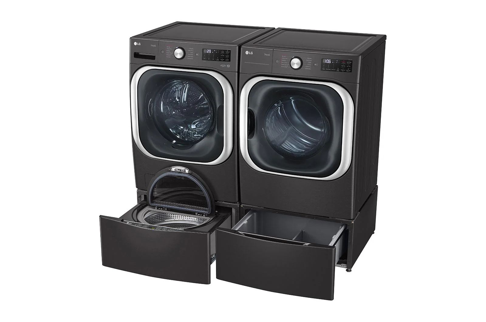 Lg WDP5B Laundry Pedestal - Black Steel - Image 7