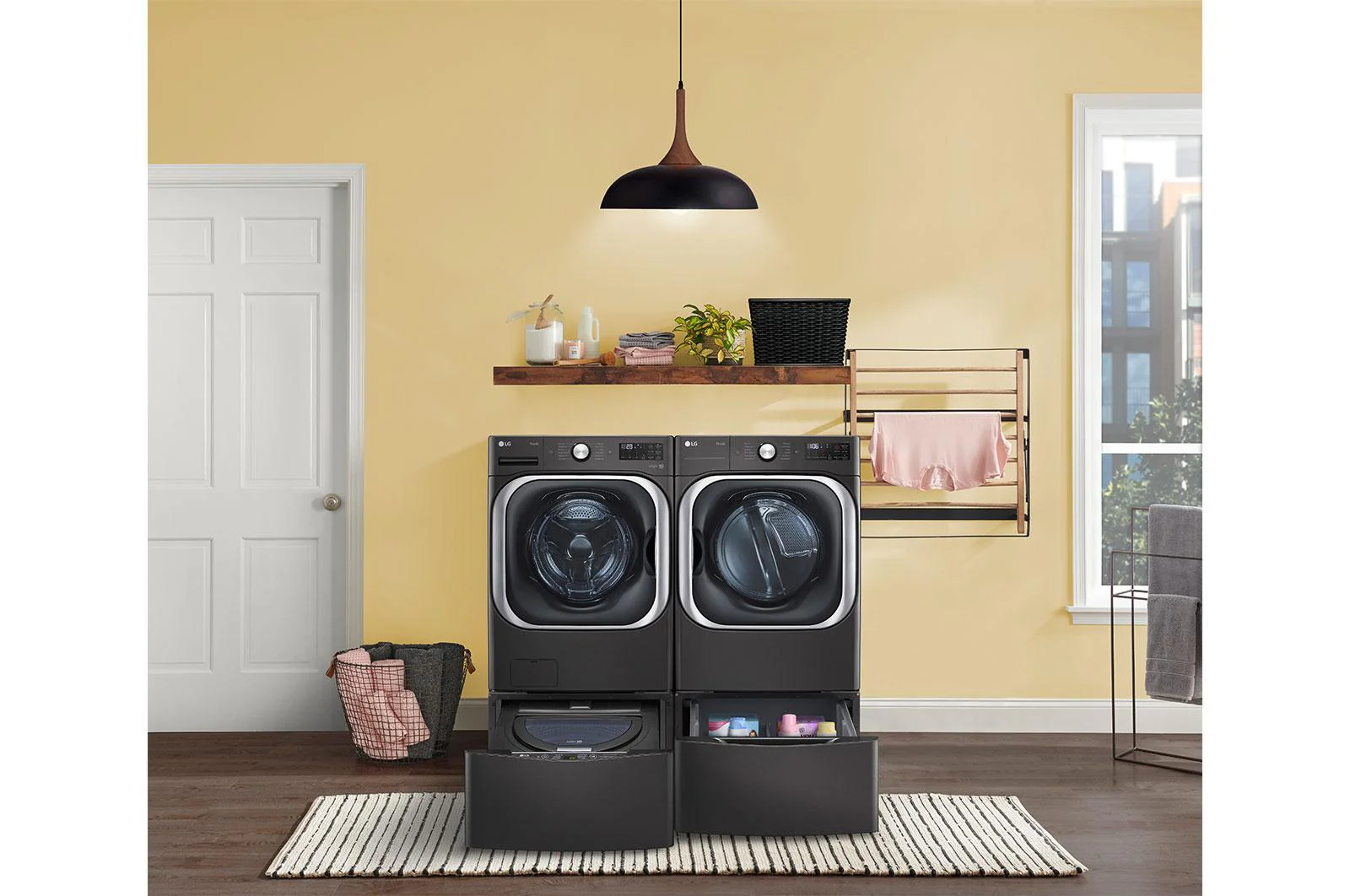 Lg WDP5B Laundry Pedestal - Black Steel - Image 8