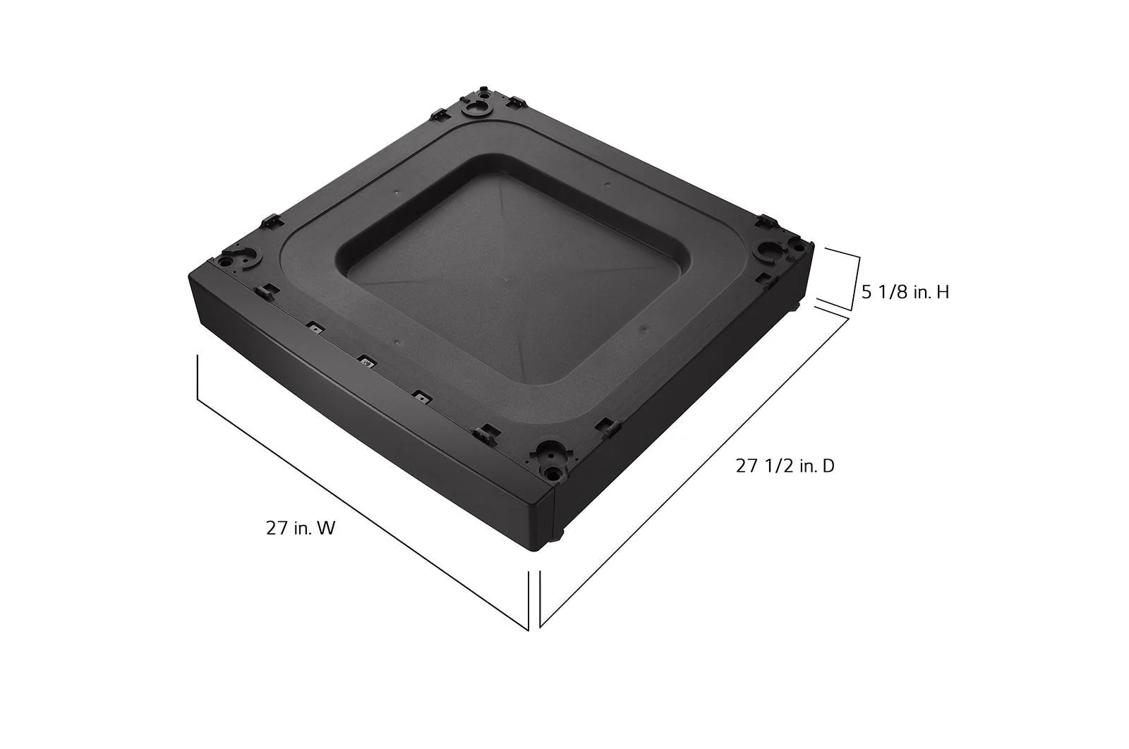 Lg WDPS2B ADA Compliant Laundry Pedestal Riser - Black Steel - Image 2